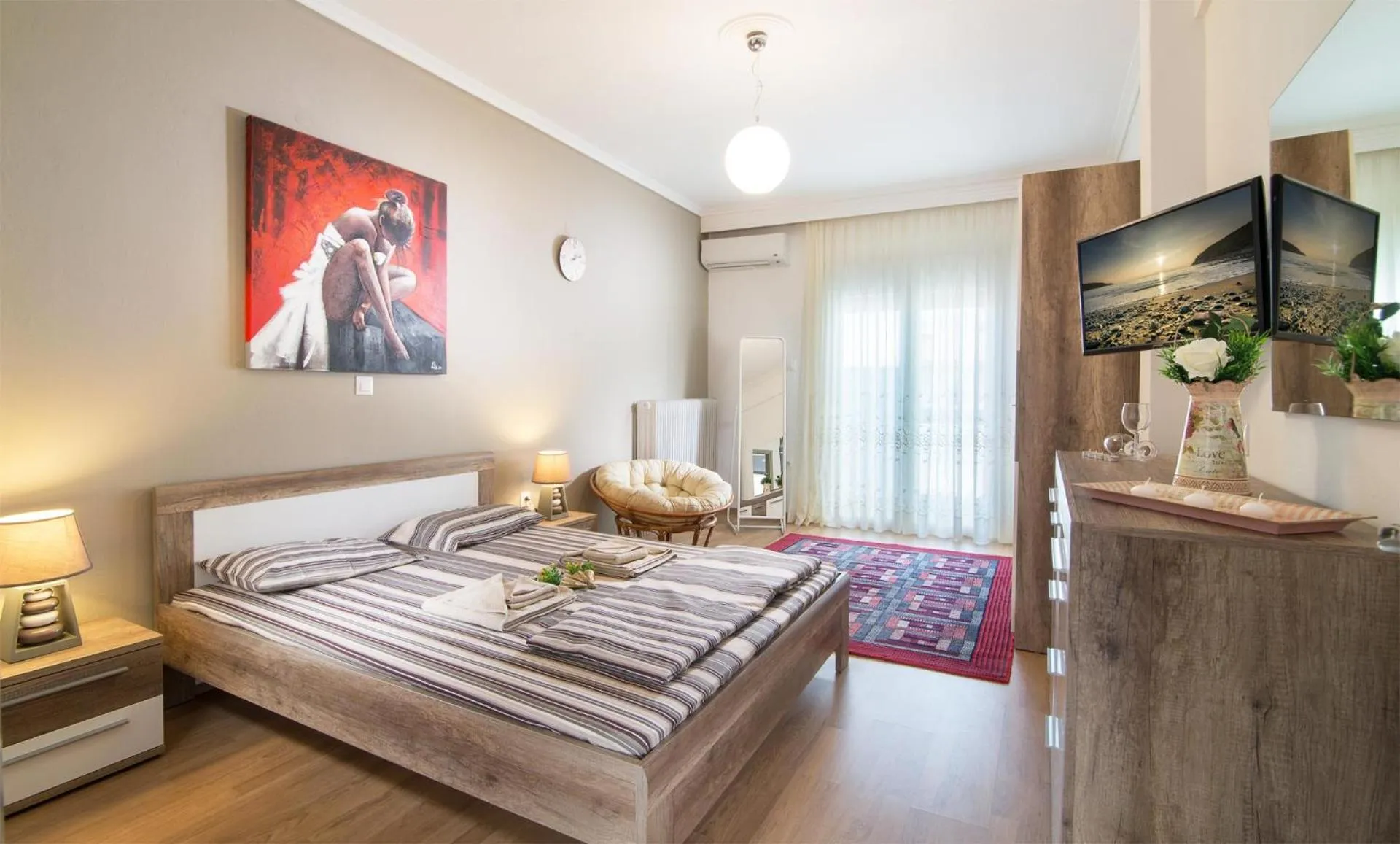 Bed in Michalis Apartments