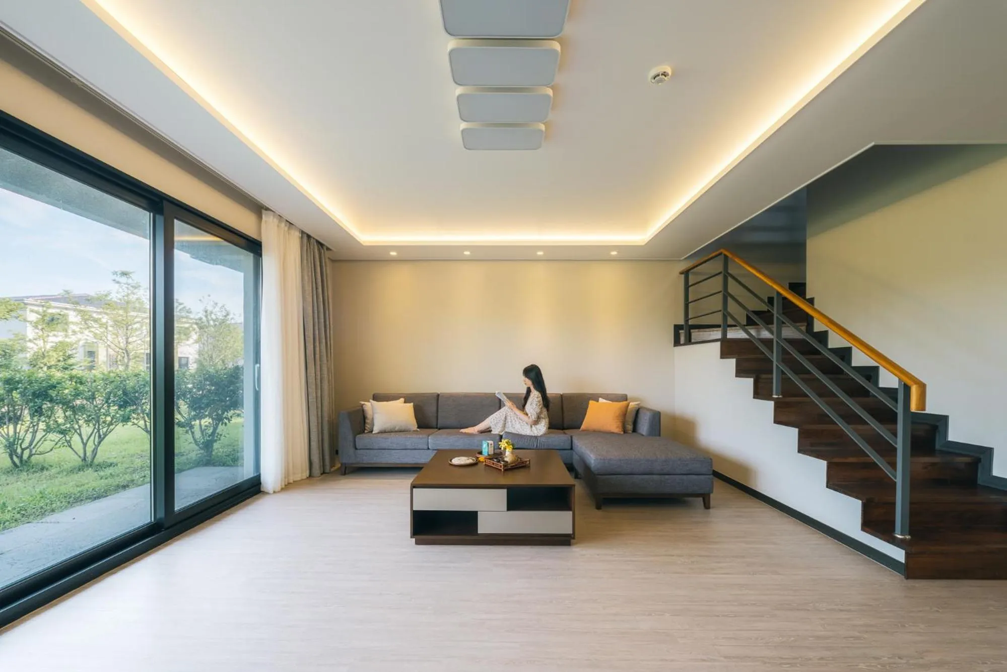 Living room in Kylin Villa resort Jeju