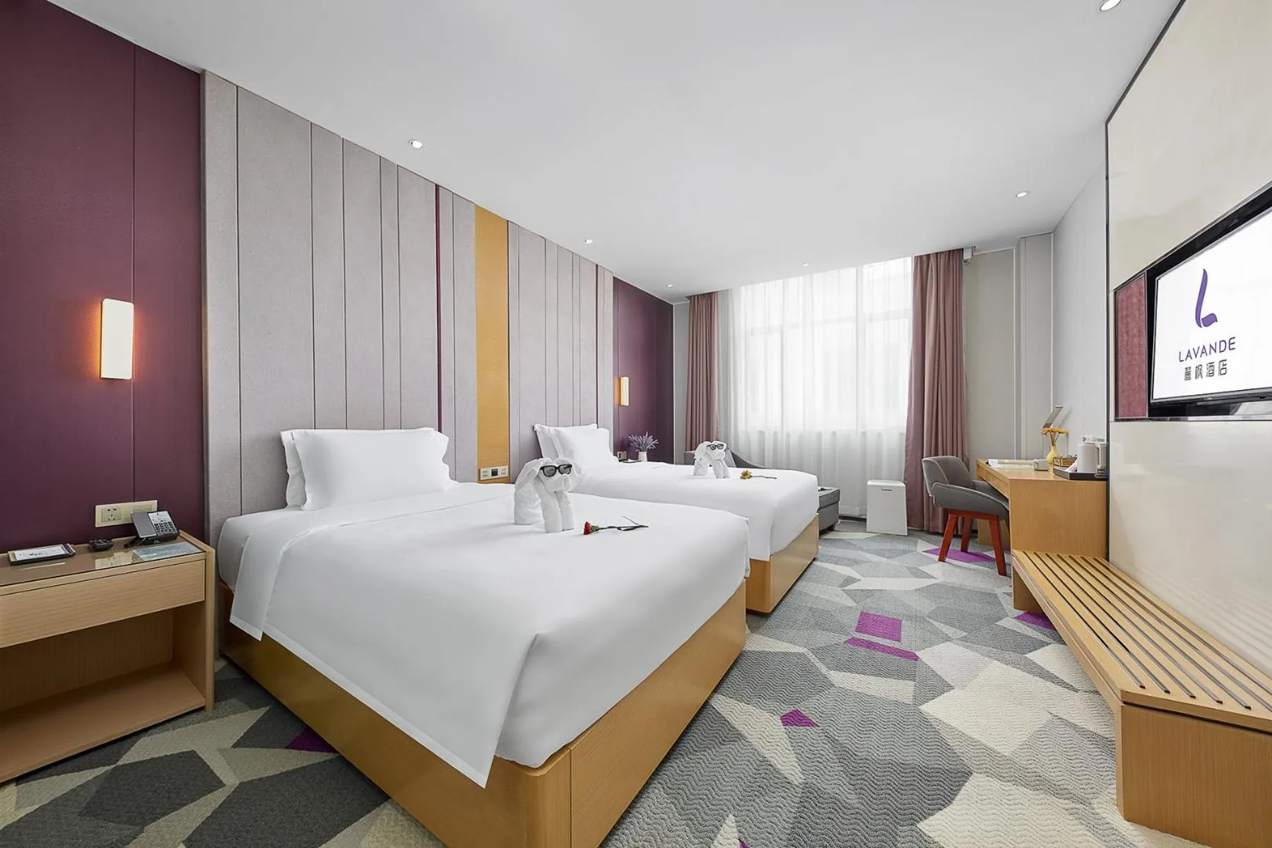 Bed in Lavande International Hotel Guangzhou Baiyun International Airport Branch - Free Shuttle Bus to Guangzhou Baiyun International Airport