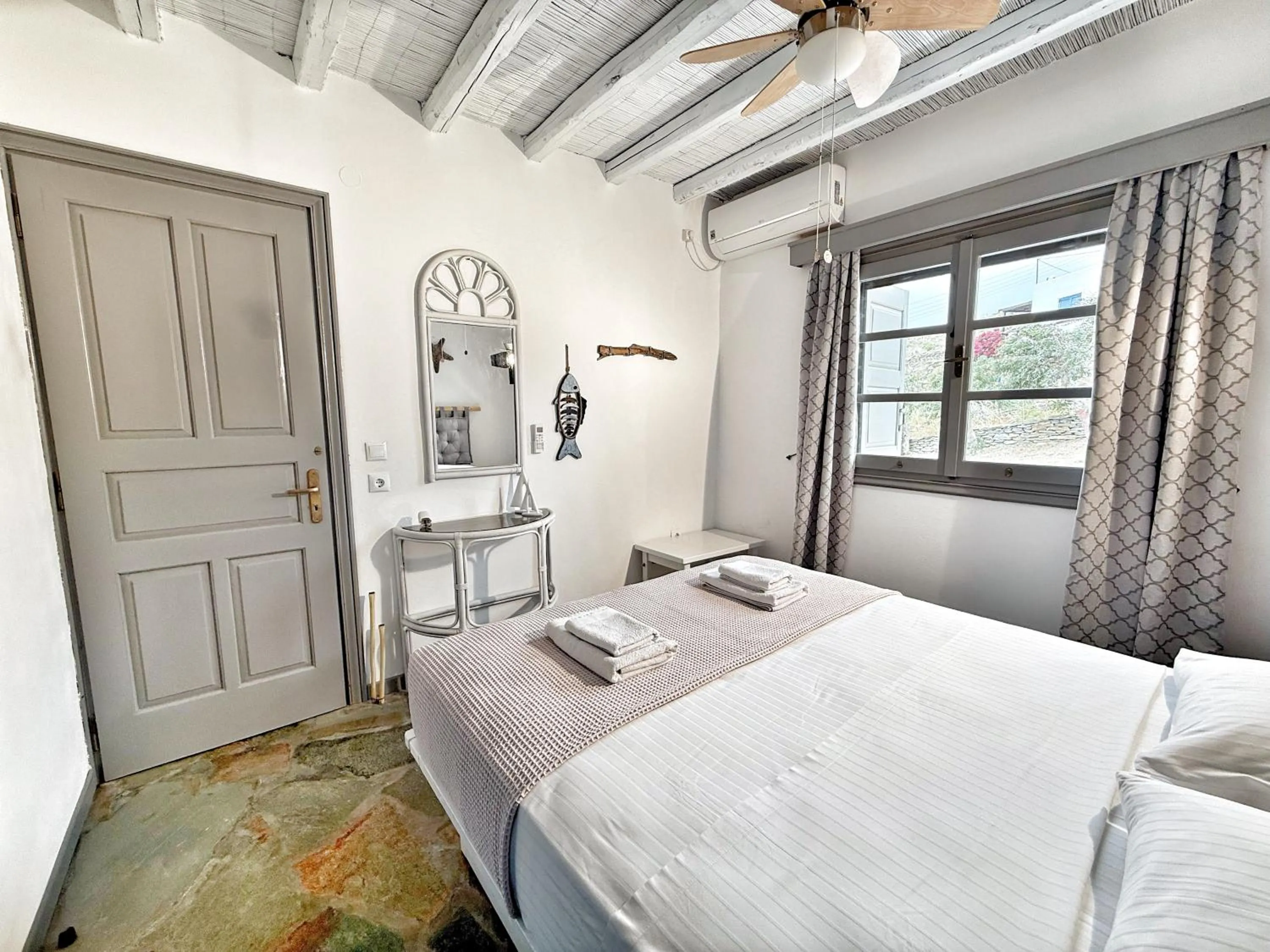 Bedroom, Bed in The Traditional Stone Villa