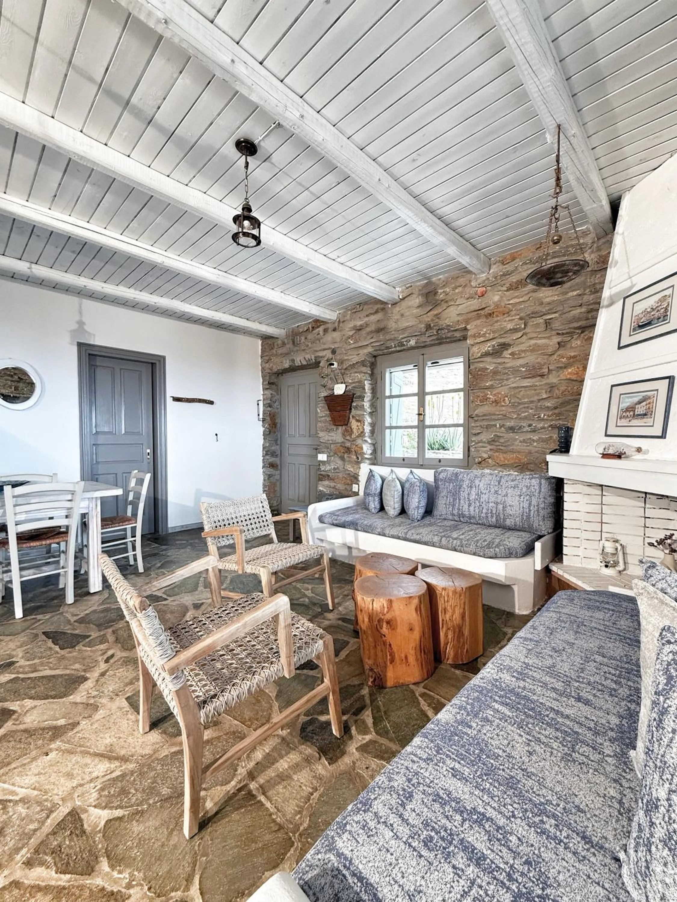 Living room in The Traditional Stone Villa