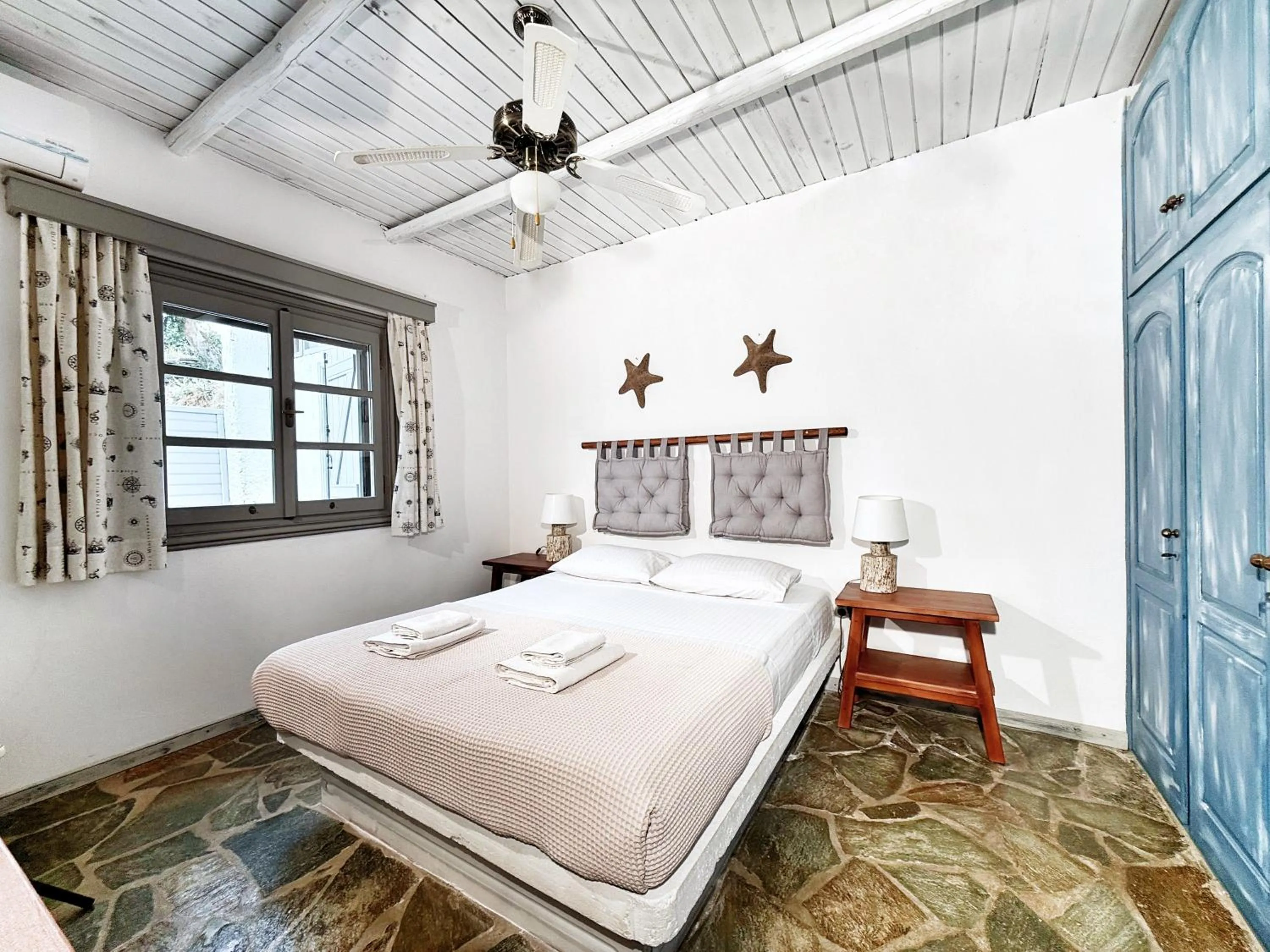 Bed in The Traditional Stone Villa