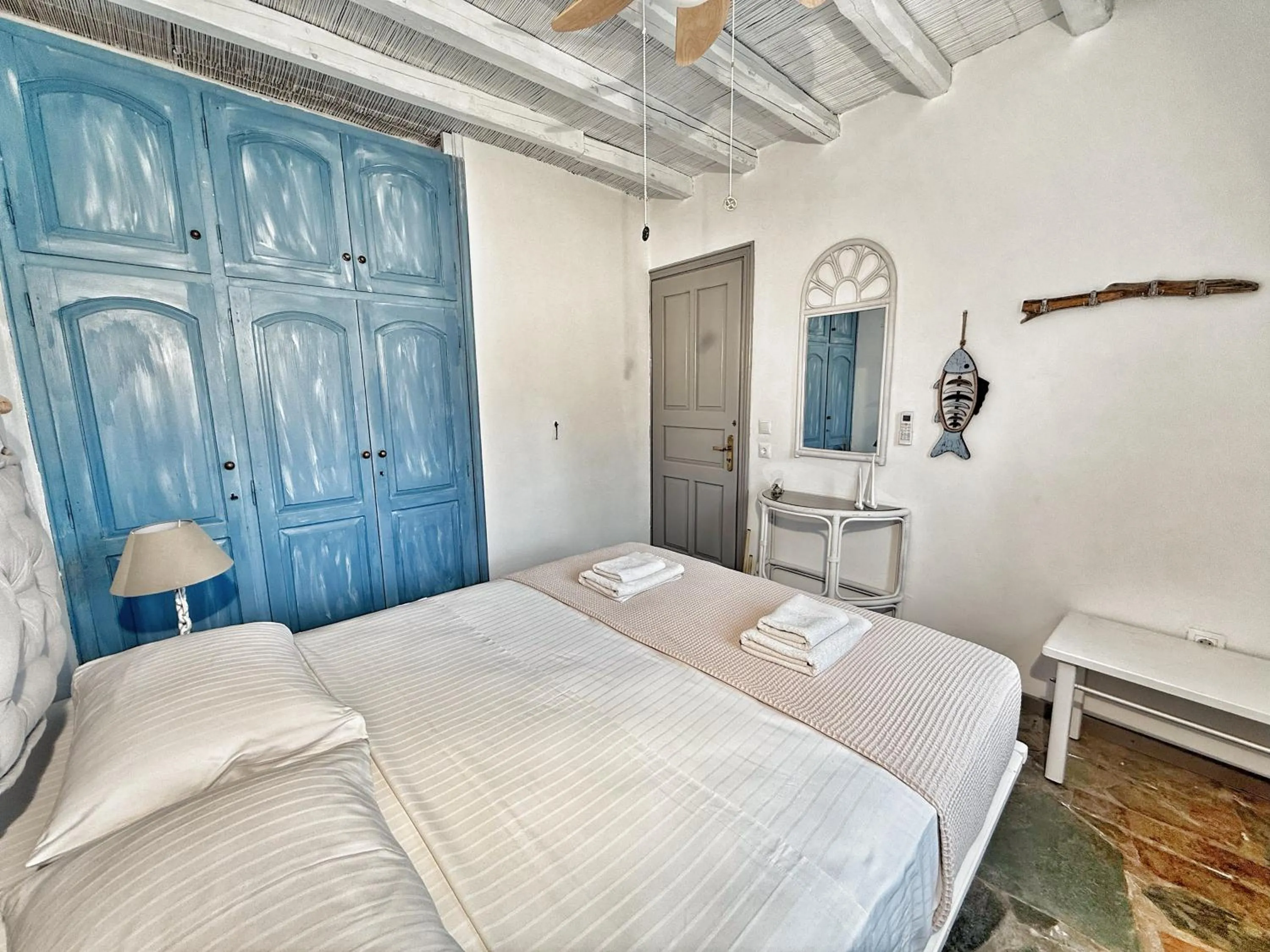 Bedroom, Bed in The Traditional Stone Villa