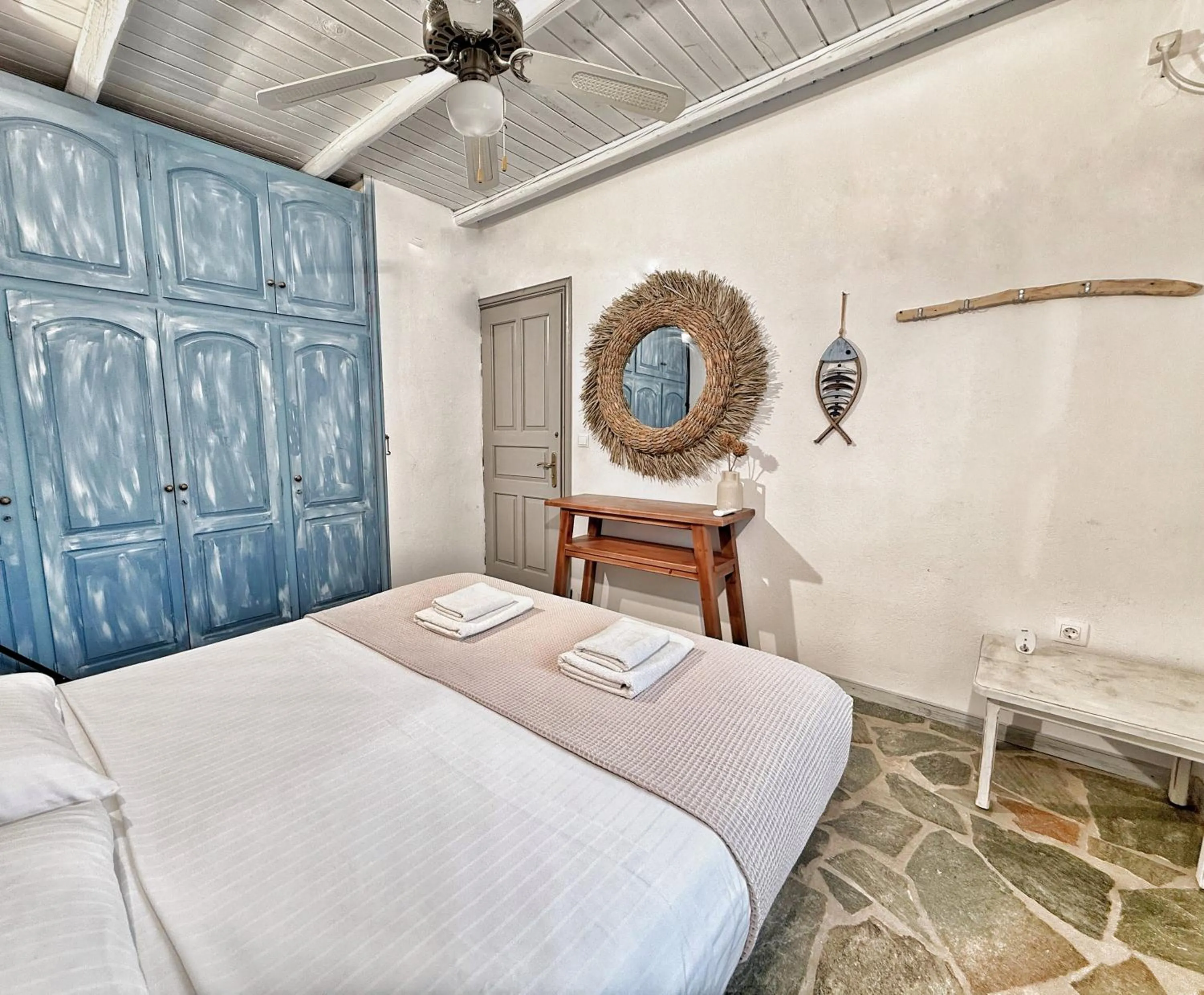 Bed in The Traditional Stone Villa