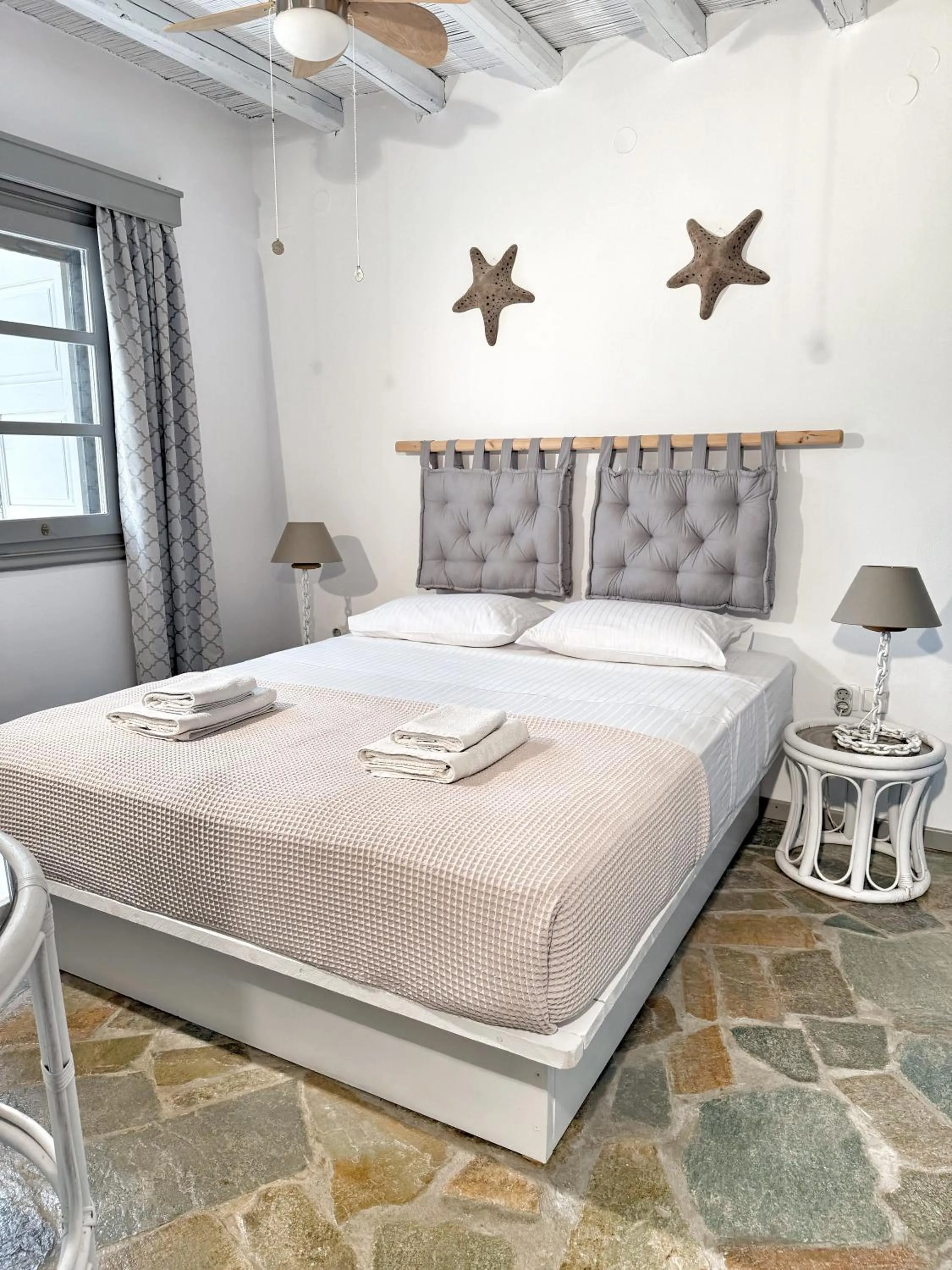 Bedroom, Bed in The Traditional Stone Villa