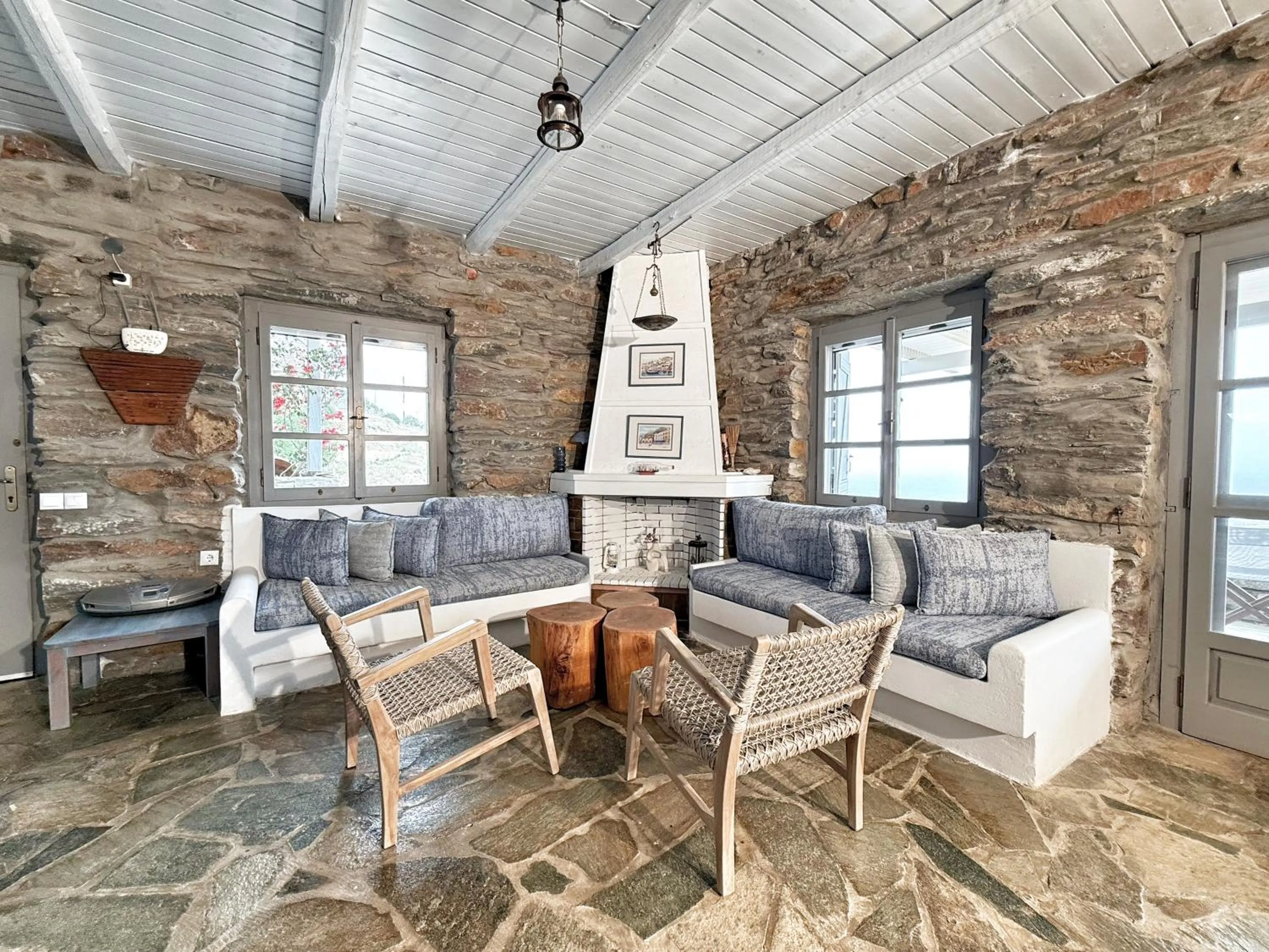 Living room in The Traditional Stone Villa