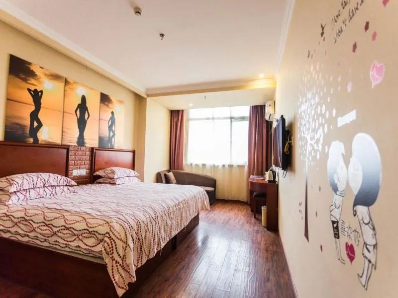 Bed in GreenTree Inn JiangSu Zhenjiang Danyang Wanshan Park Express Hotel