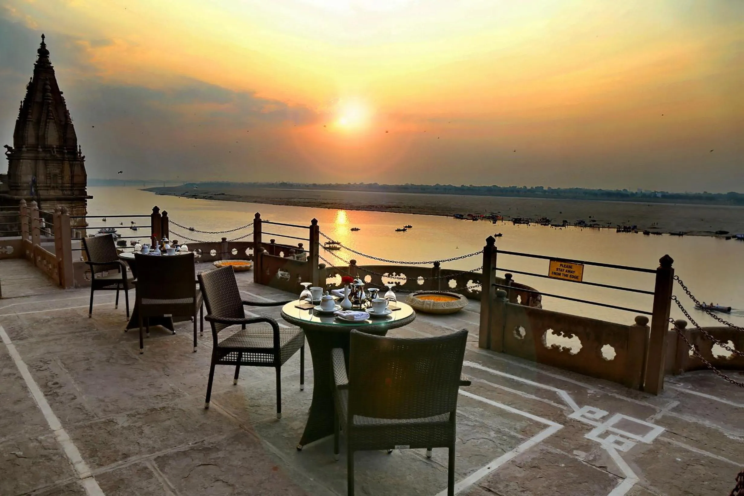 Balcony/Terrace in BrijRama Palace, Varanasi - By the Ganges