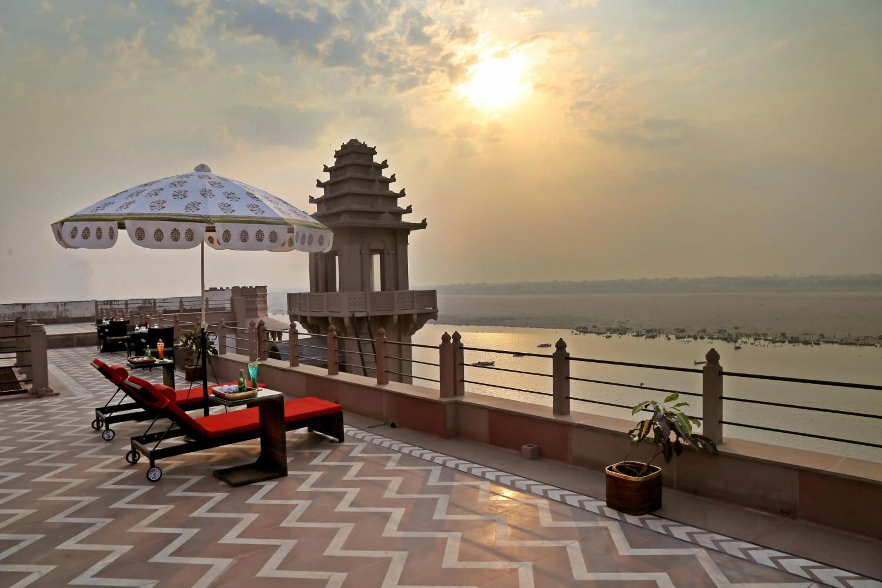 Balcony/Terrace in BrijRama Palace, Varanasi - By the Ganges