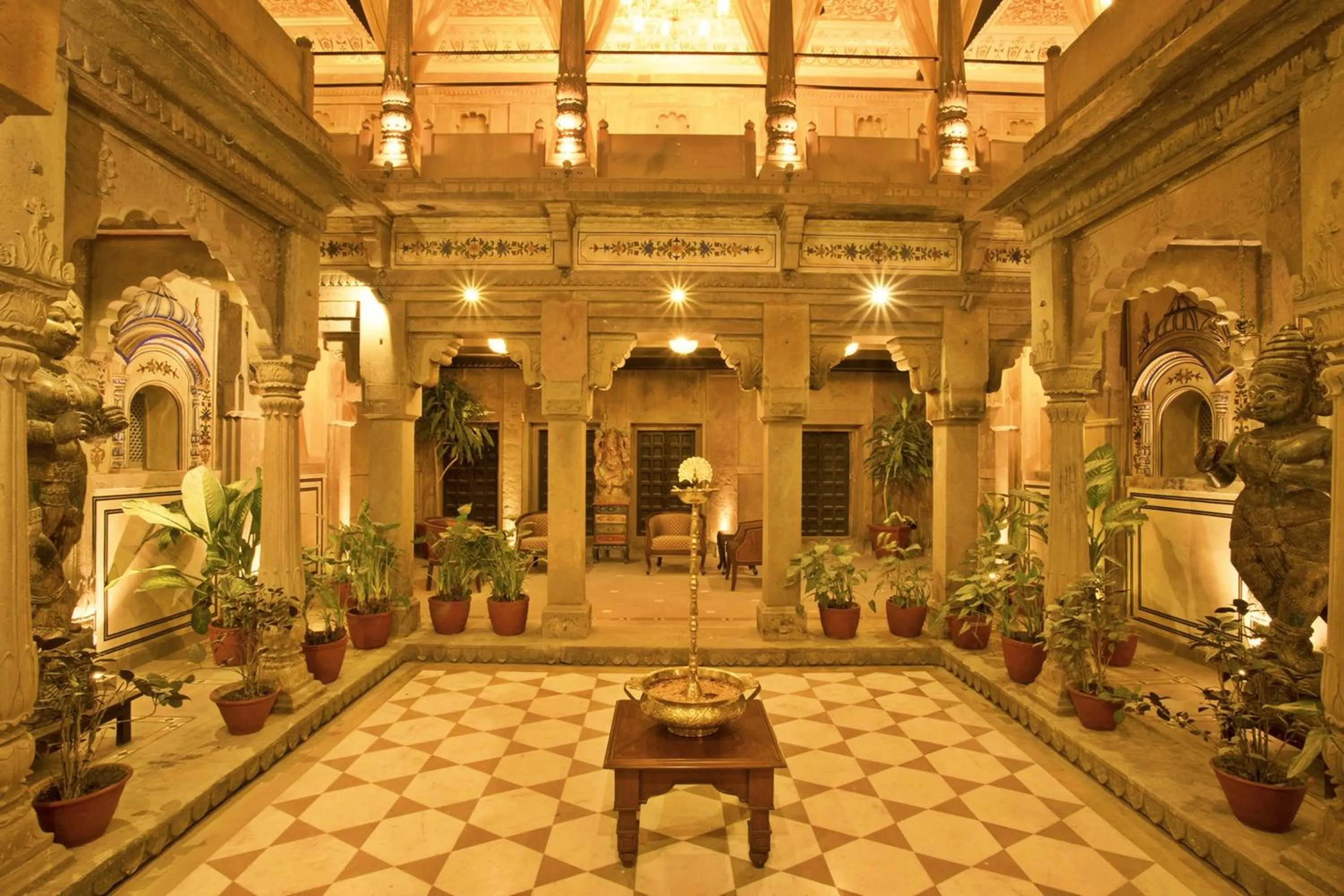 Lobby or reception in BrijRama Palace, Varanasi - By the Ganges