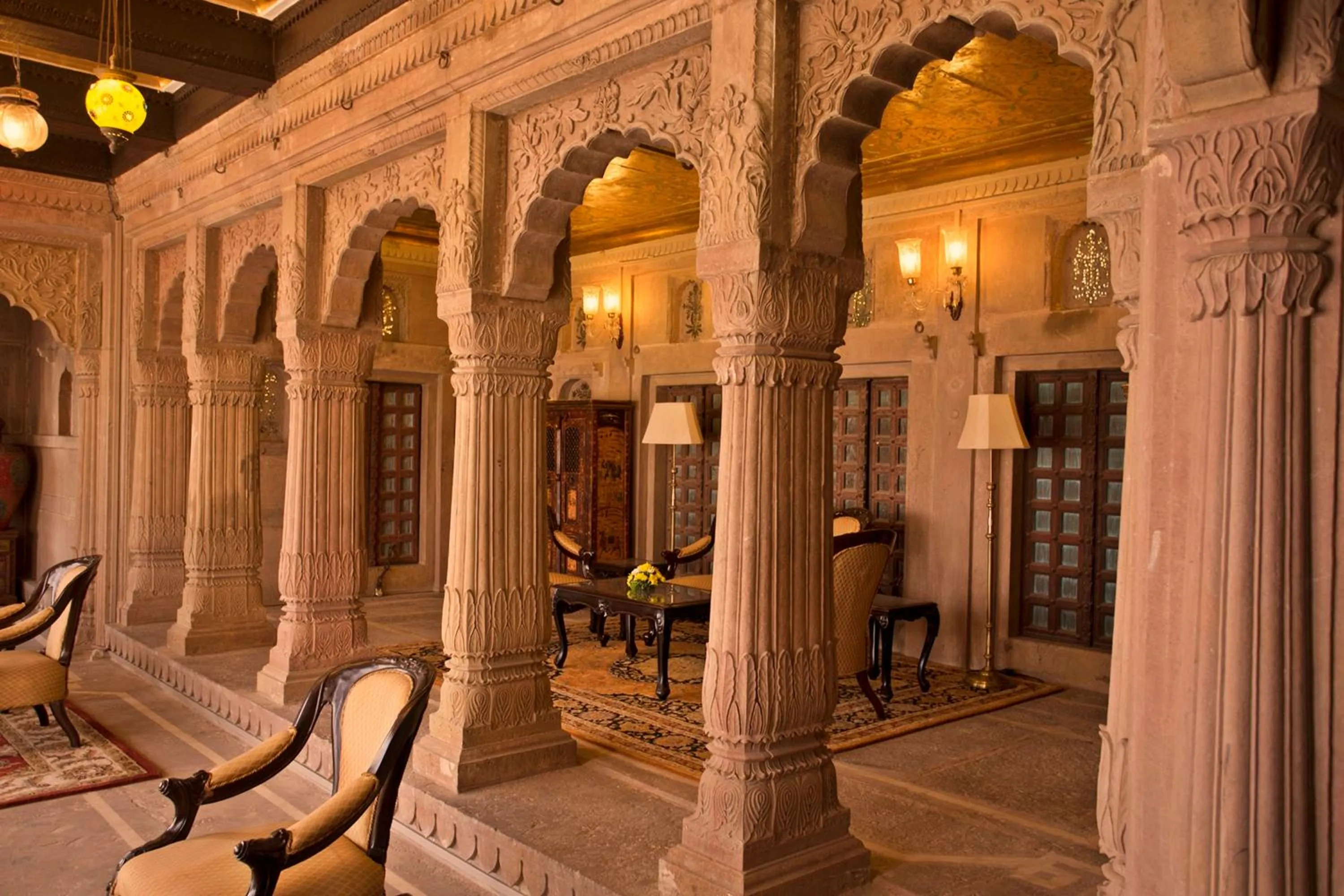 Living room in BrijRama Palace, Varanasi - By the Ganges