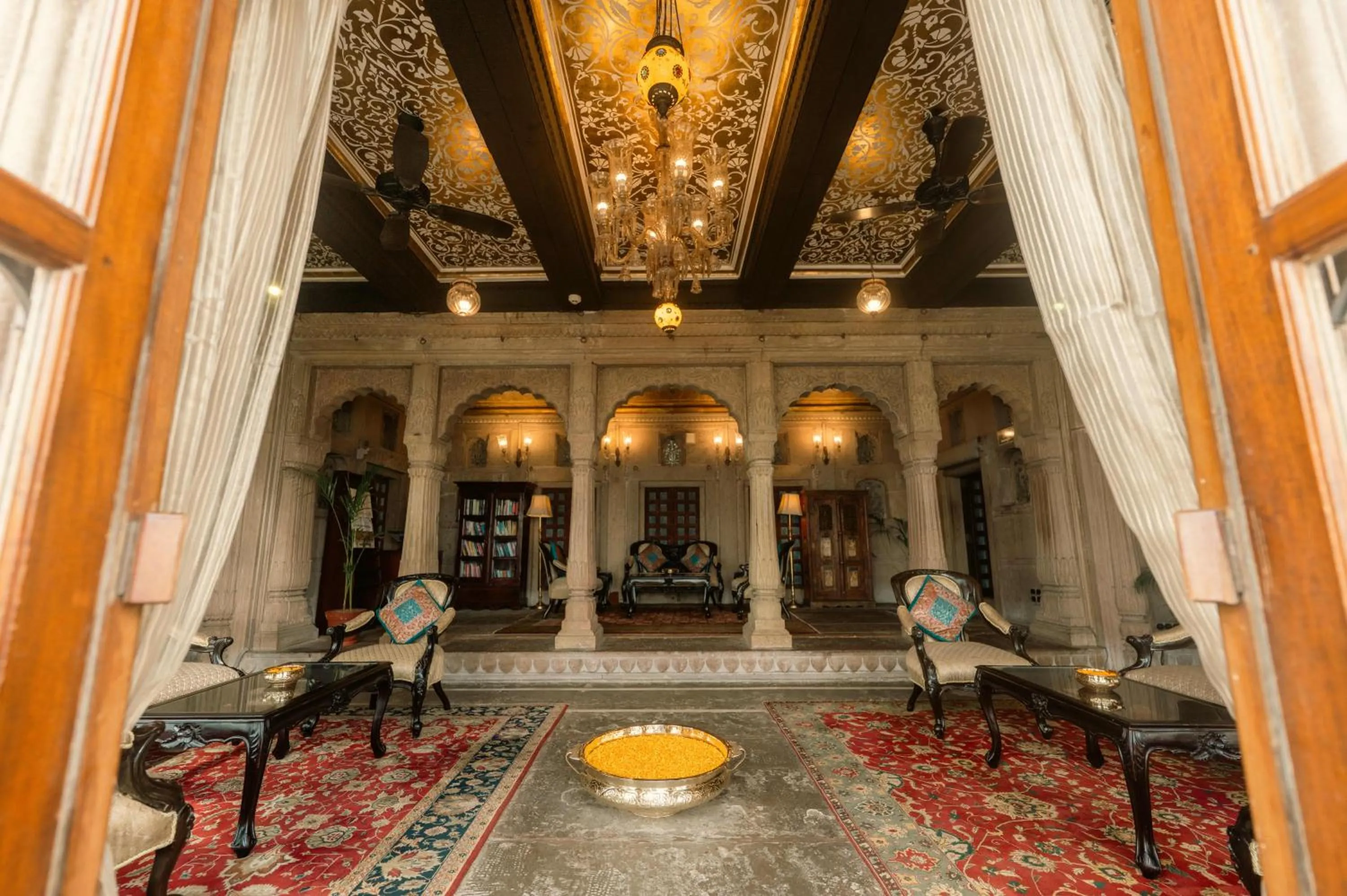 Lobby or reception in BrijRama Palace, Varanasi - By the Ganges