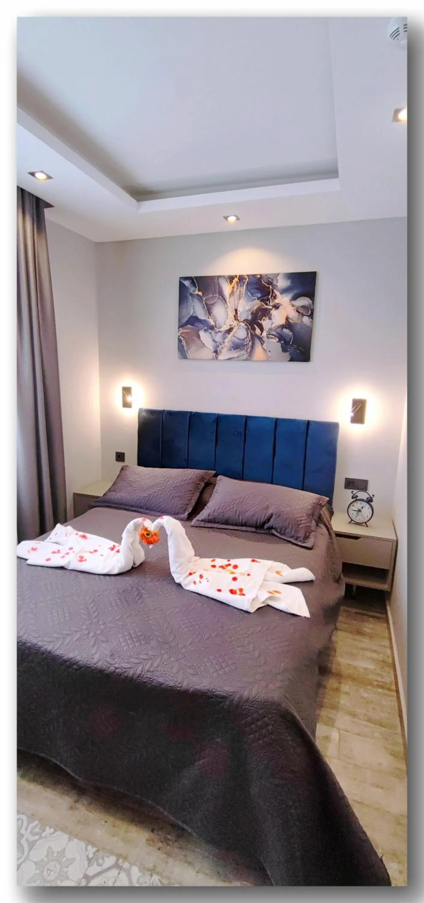 Bed in Aspendos Suites Konyaaltı Apart