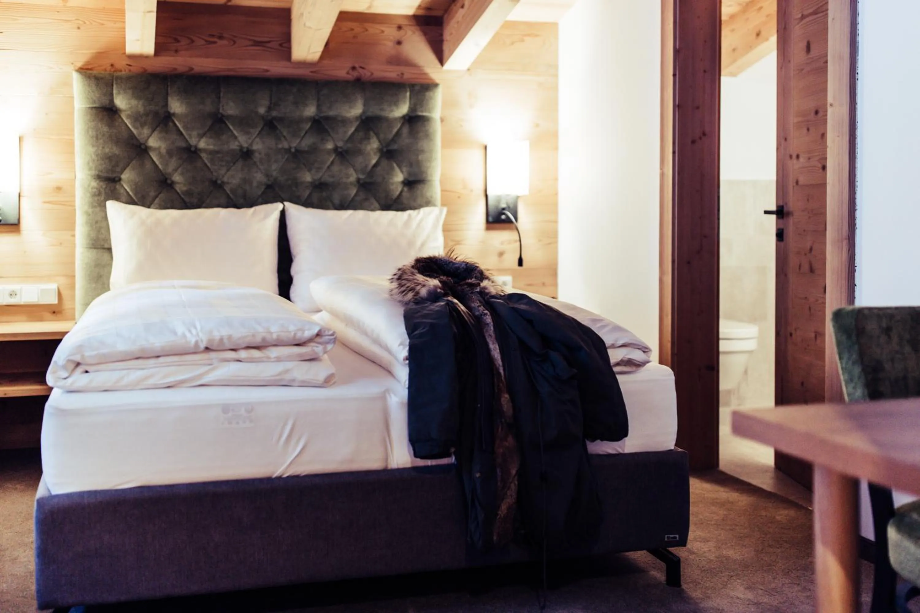 Bed in Biohotel Bergzeit