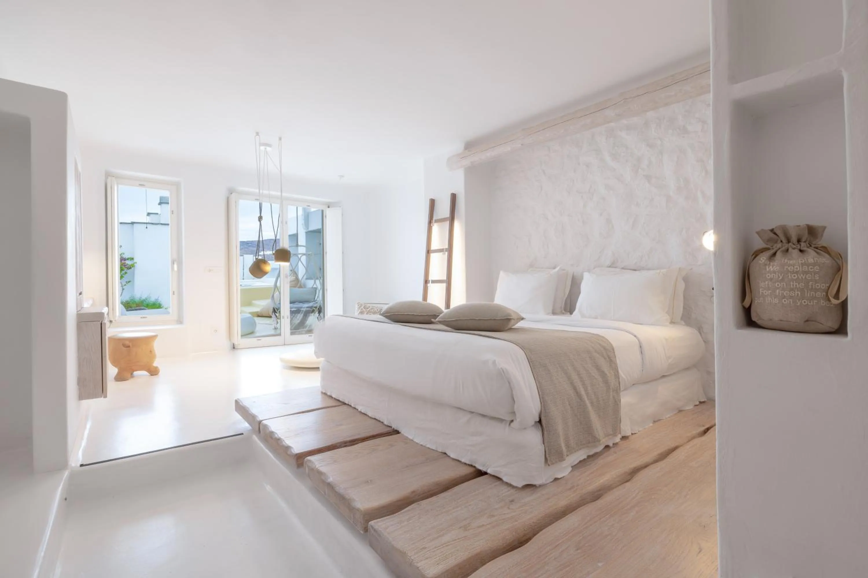 Bedroom, Bed in Kove Mykonos - A Myconian Collection Hotel