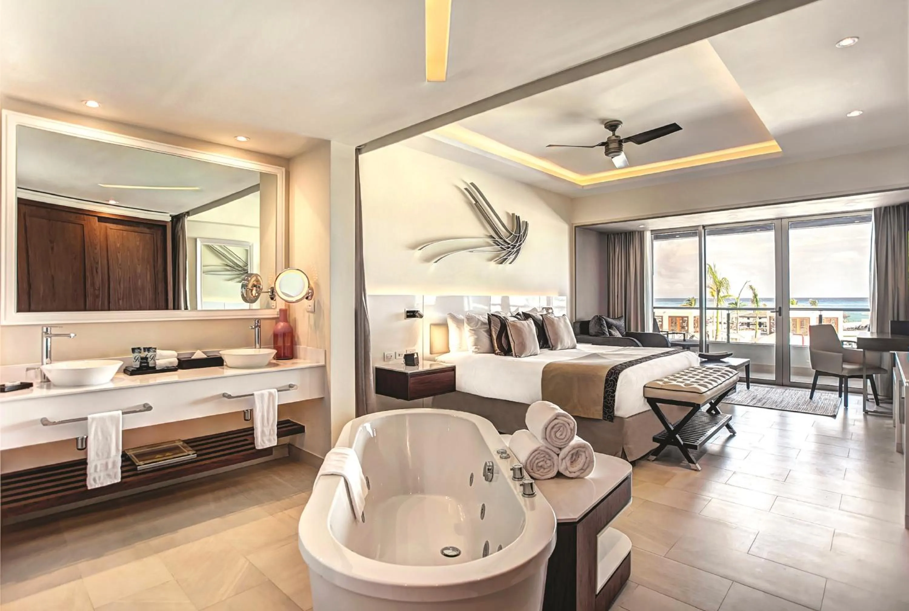 Photo of the whole room, Bed in Royalton Blue Waters Montego Bay, An Autograph Collection All-Inclusive Resort