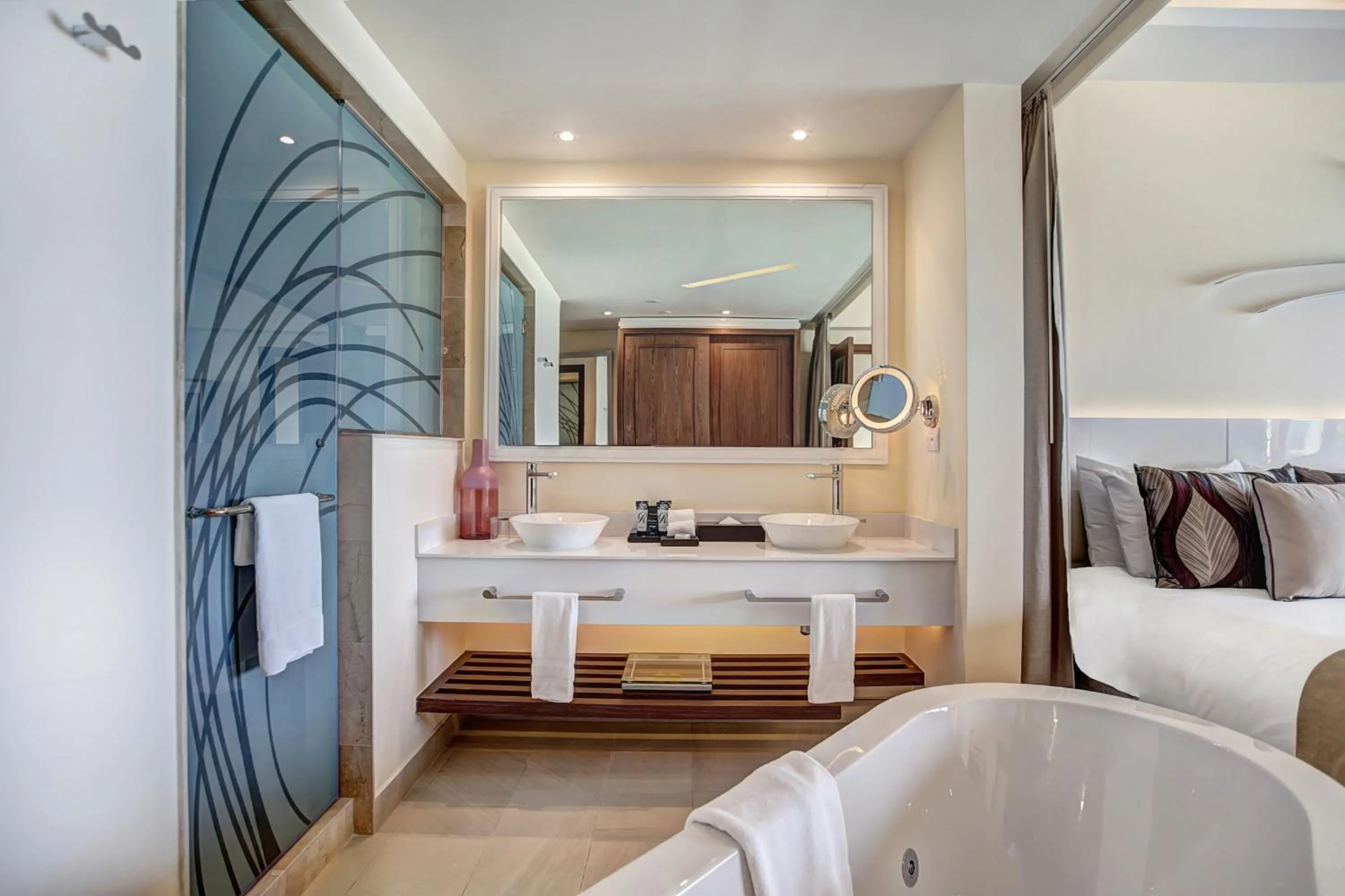 Bathroom, Bed in Royalton Blue Waters Montego Bay, An Autograph Collection All-Inclusive Resort