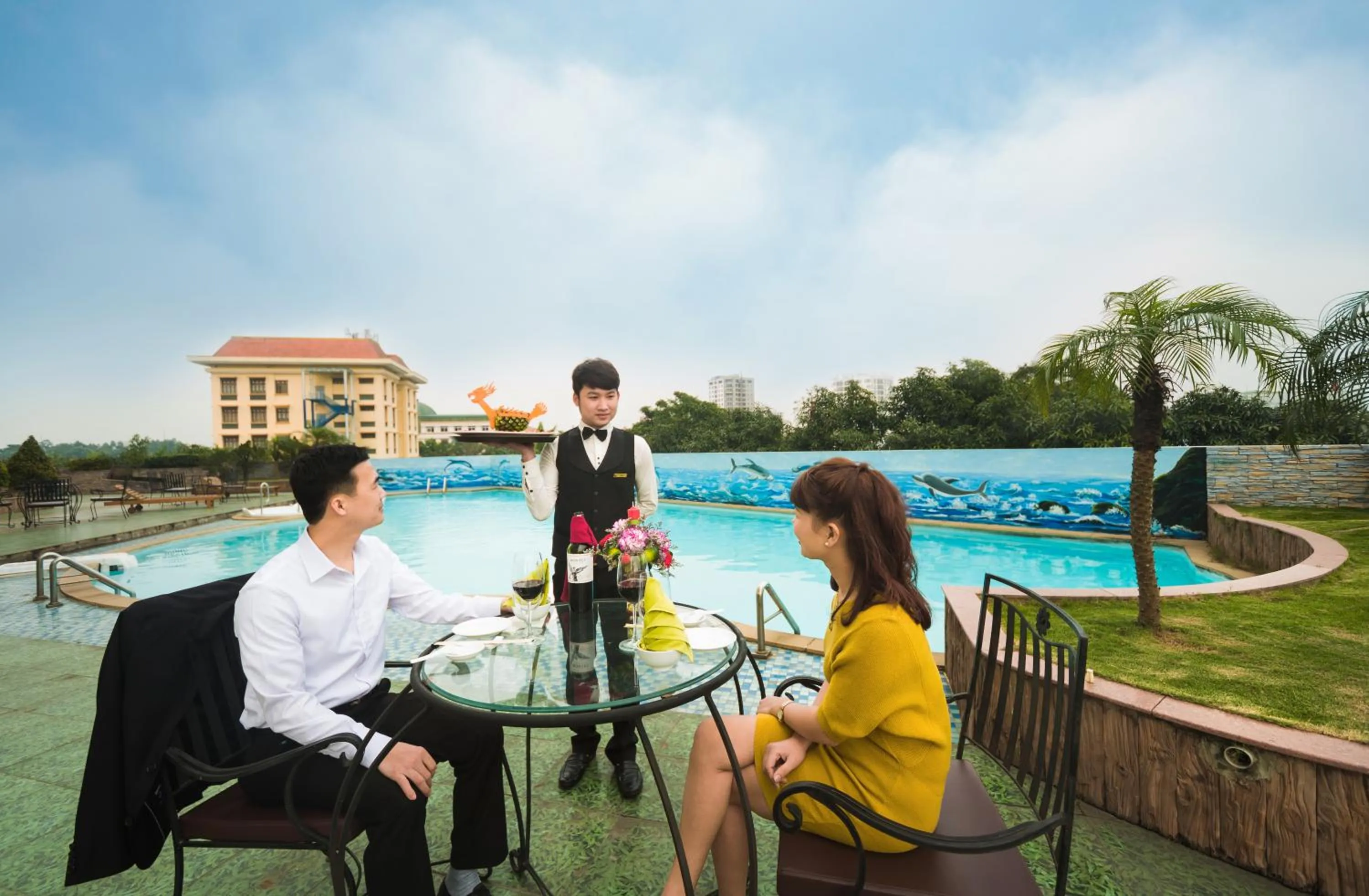 Pool view in Muong Thanh Grand Phuong Dong