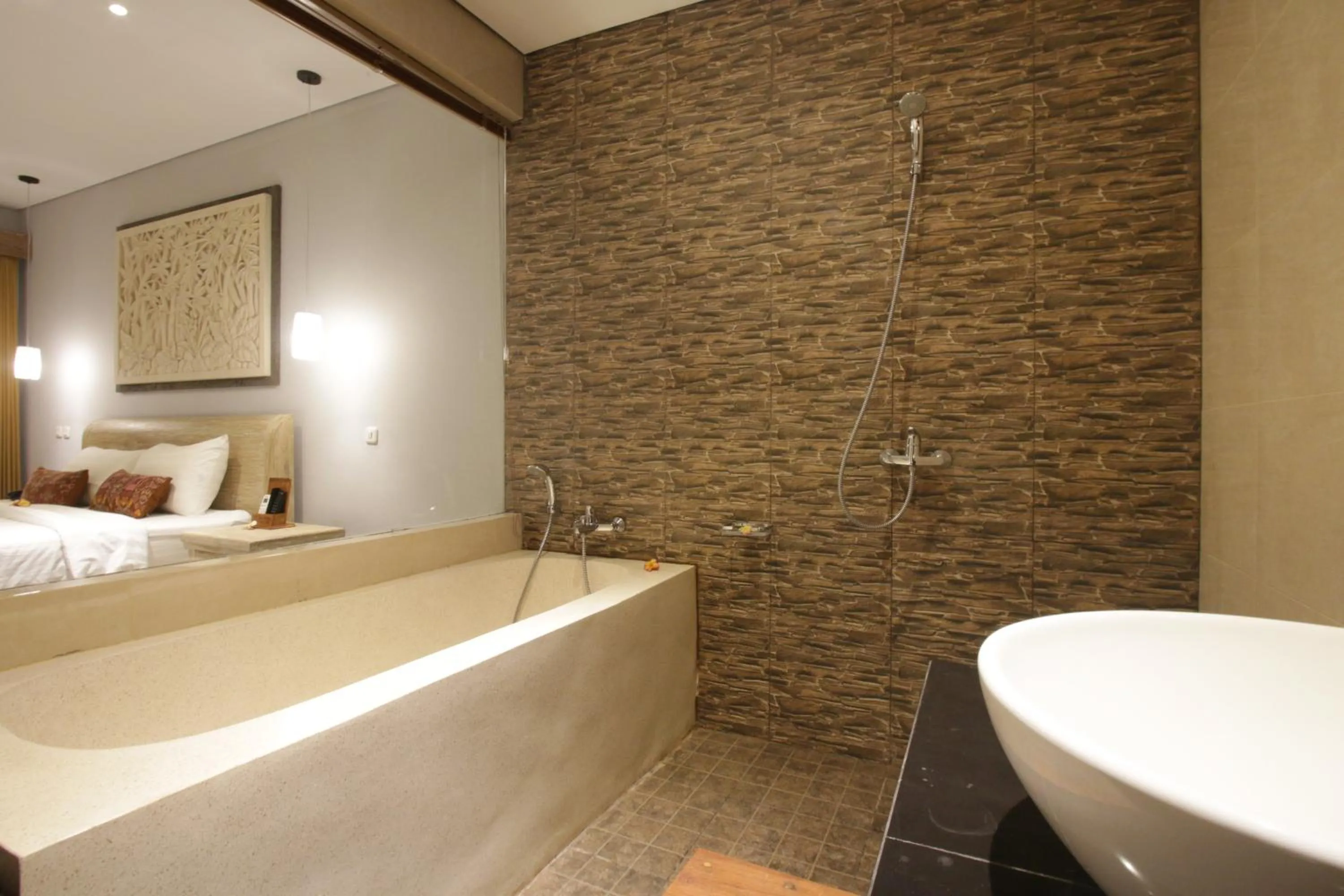 Bathroom, Bed in Batu Empug Ubud by Mahaputra