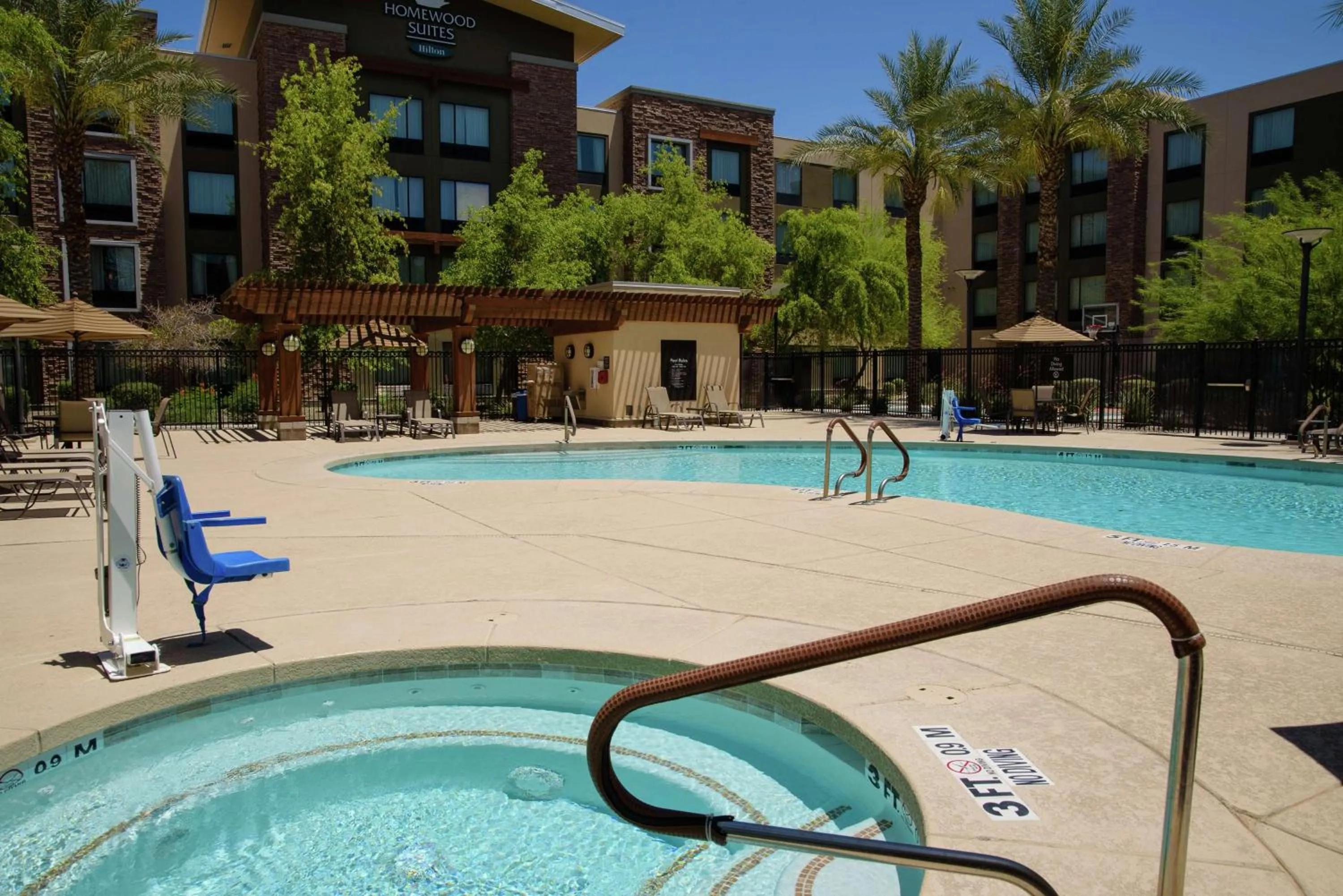Pool view in Homewood Suites by Hilton Phoenix Chandler Fashion Center