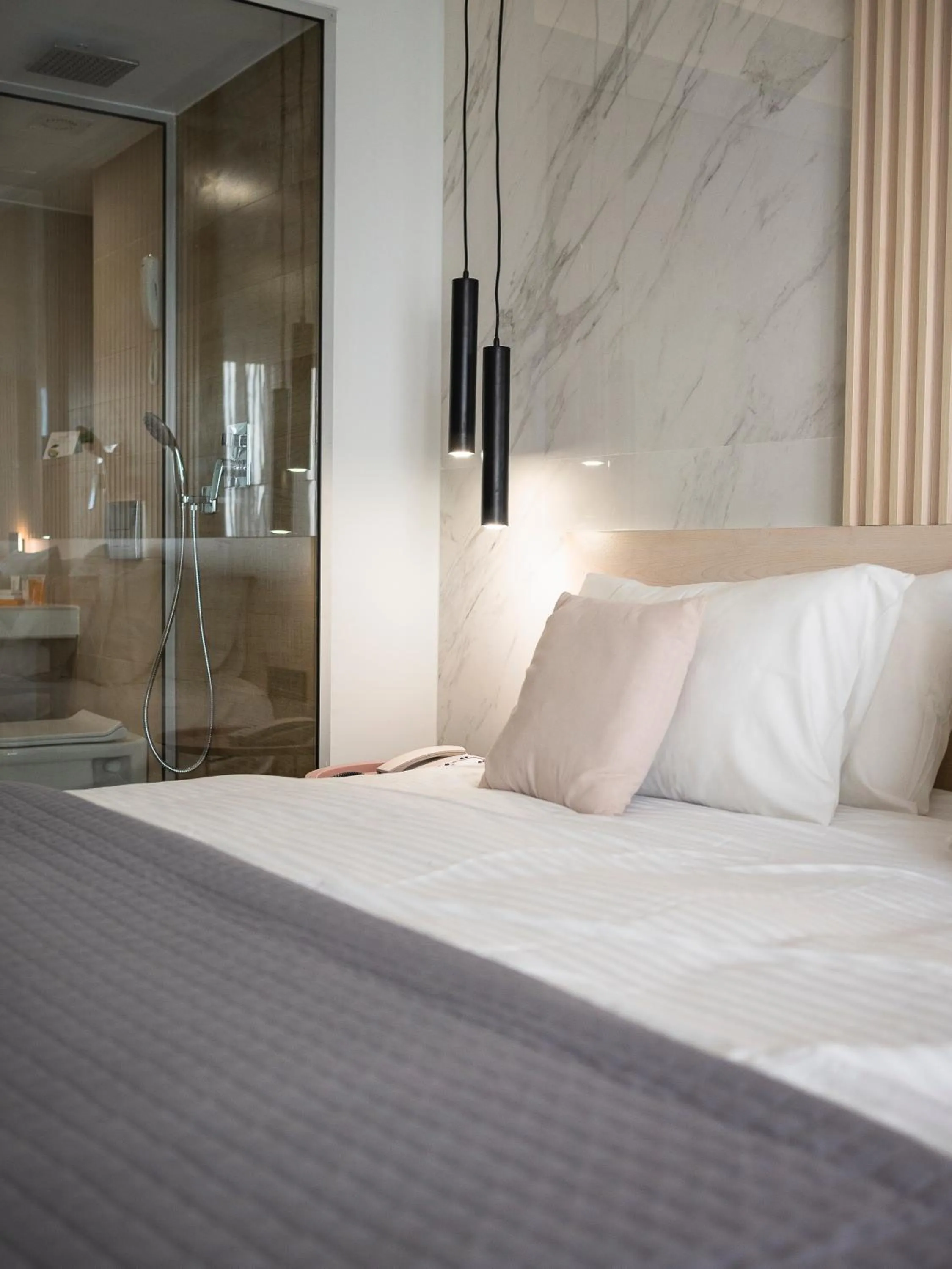 Shower, Bed in Athena Hotel