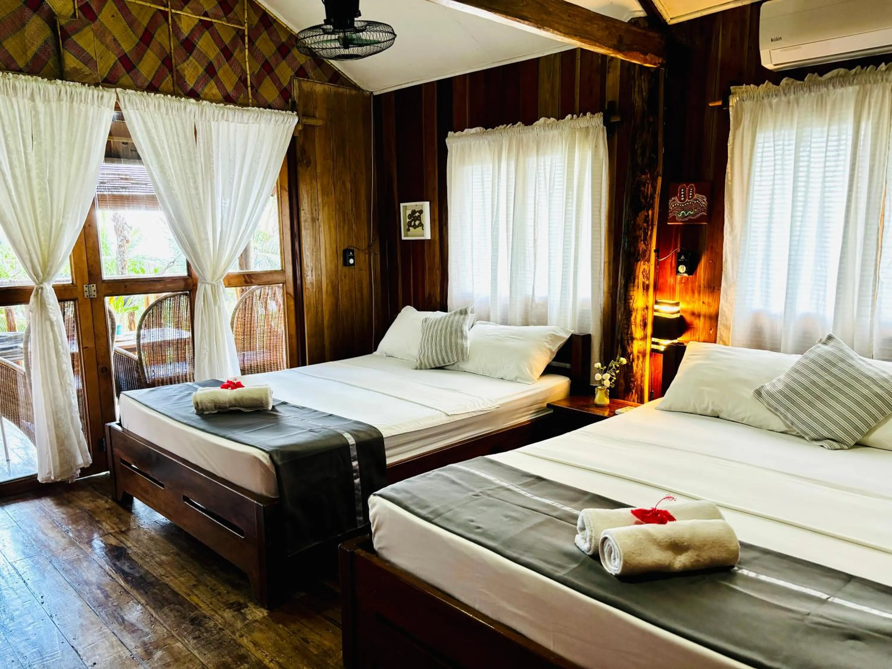 View (from property/room), Bed in White Beach Front and Cottages