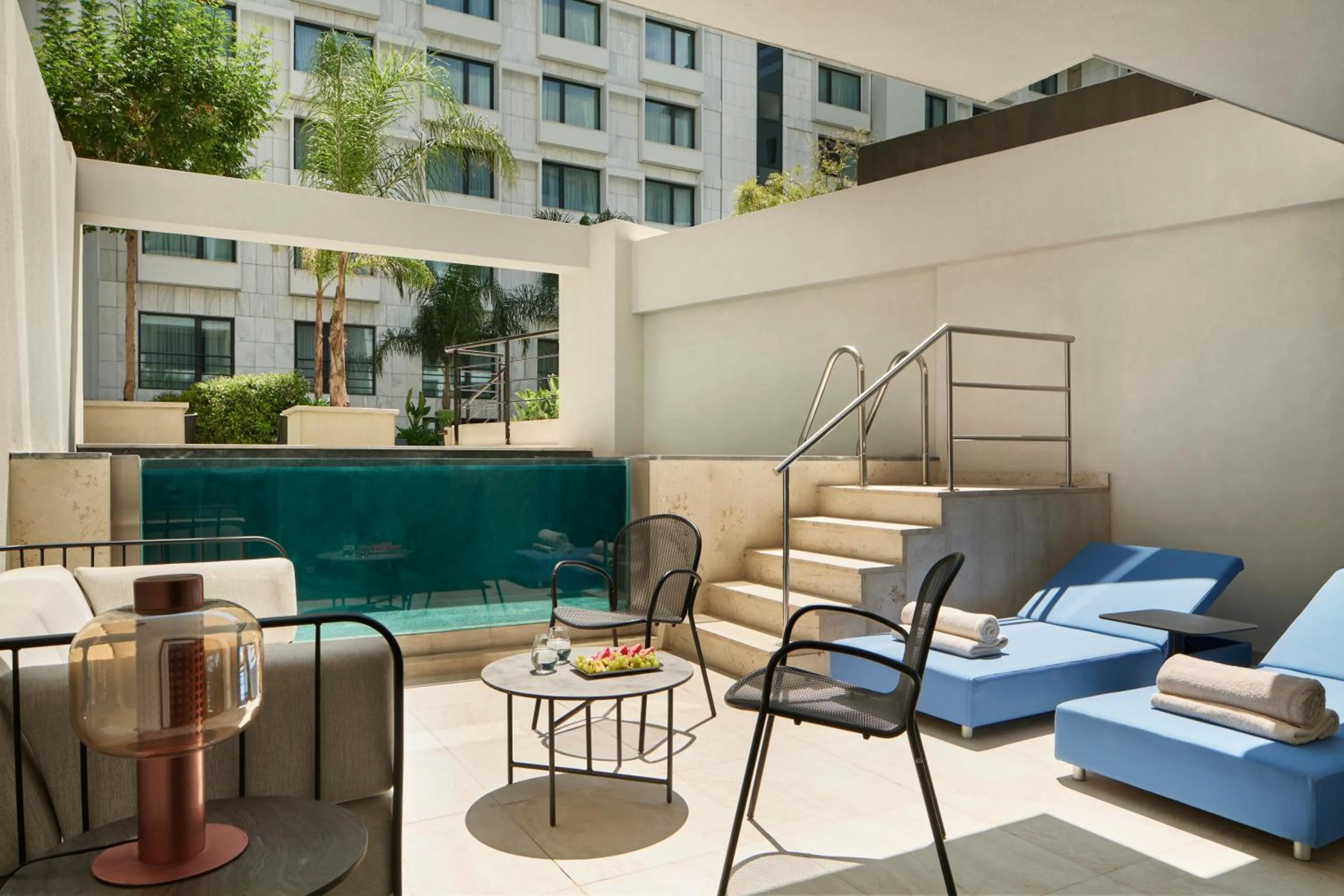 Pool view in Grand Hyatt Athens