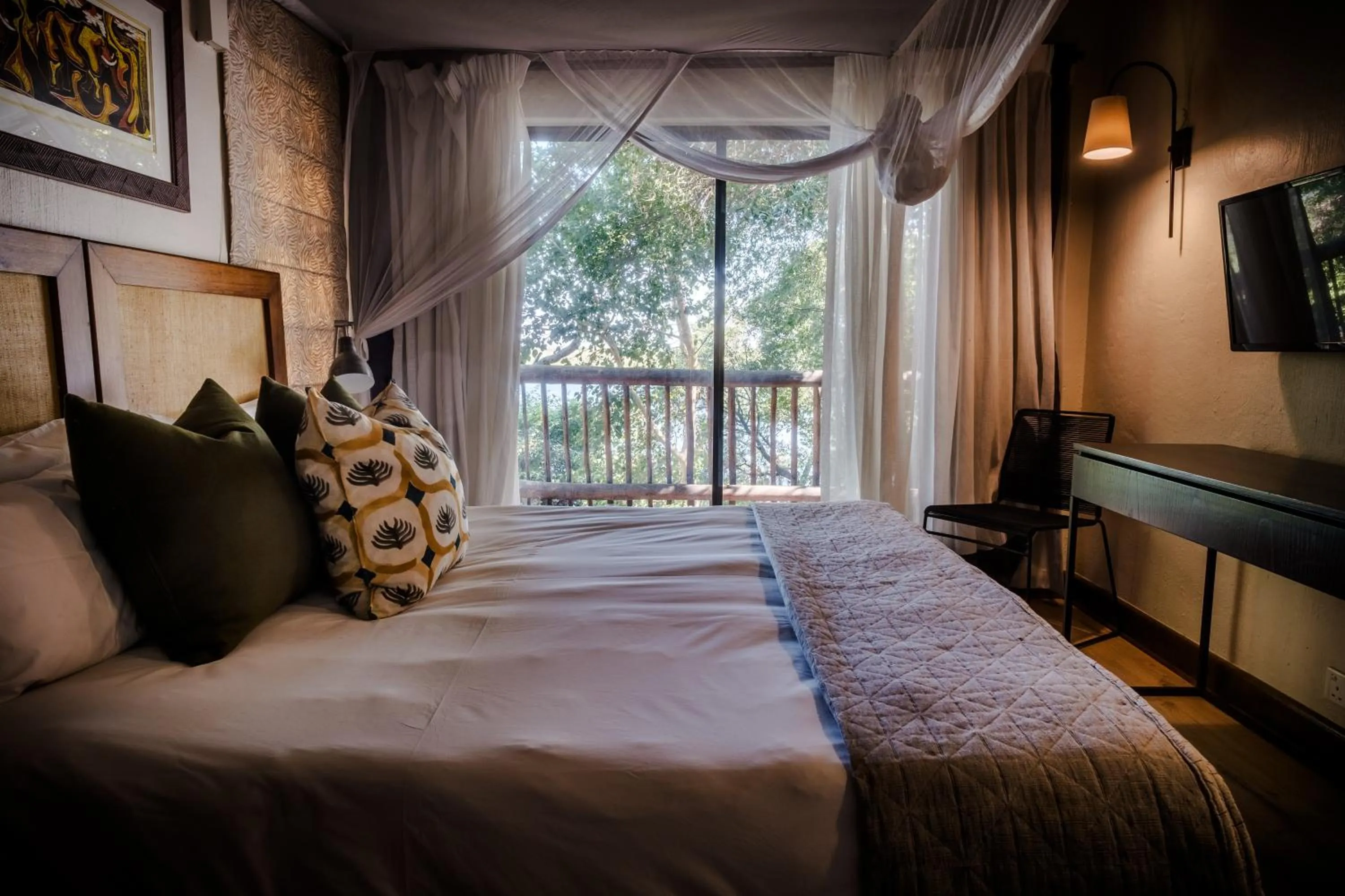 Bed in Chobe Marina Lodge