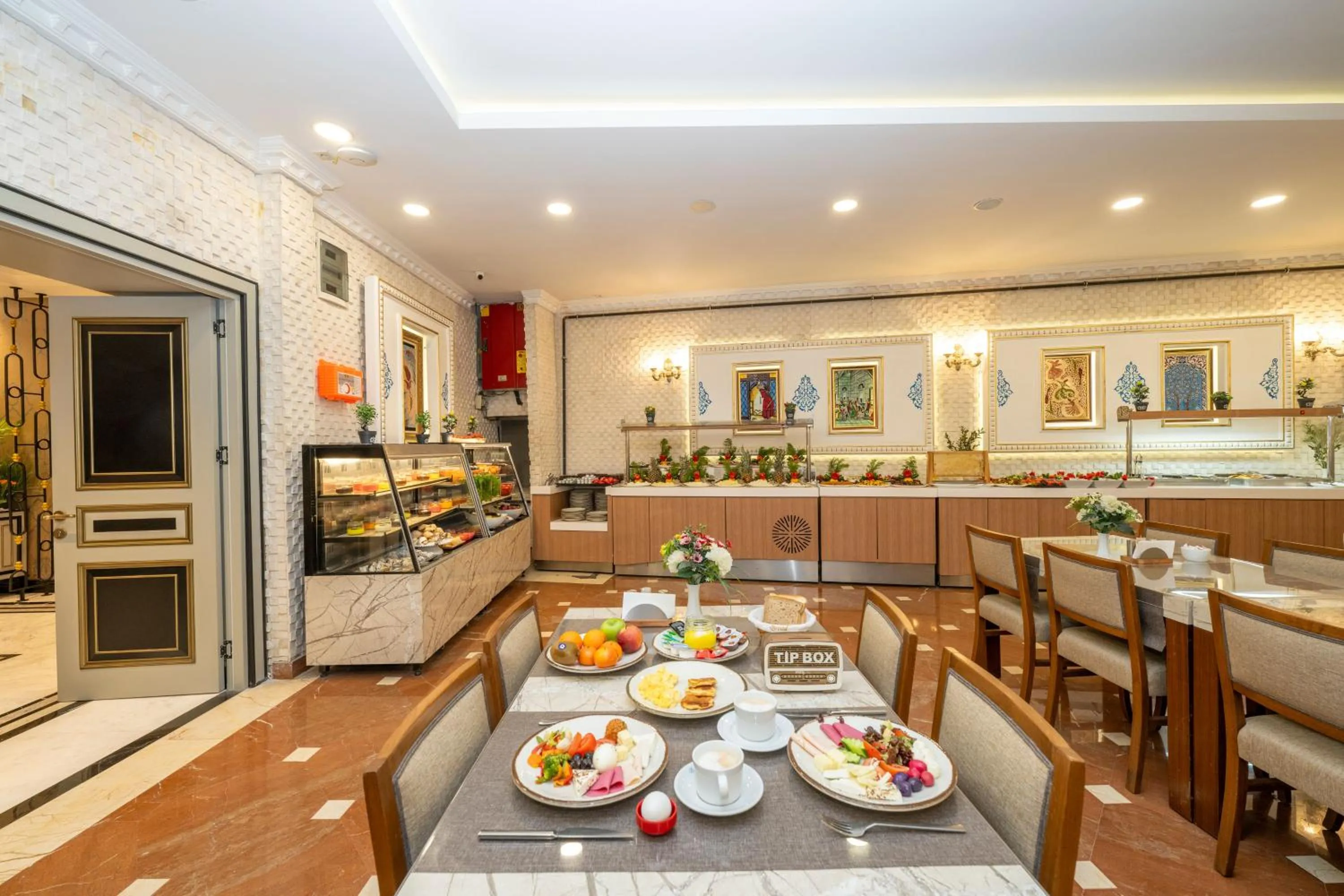 Buffet breakfast in The Byzantium Suites Hotel & Spa
