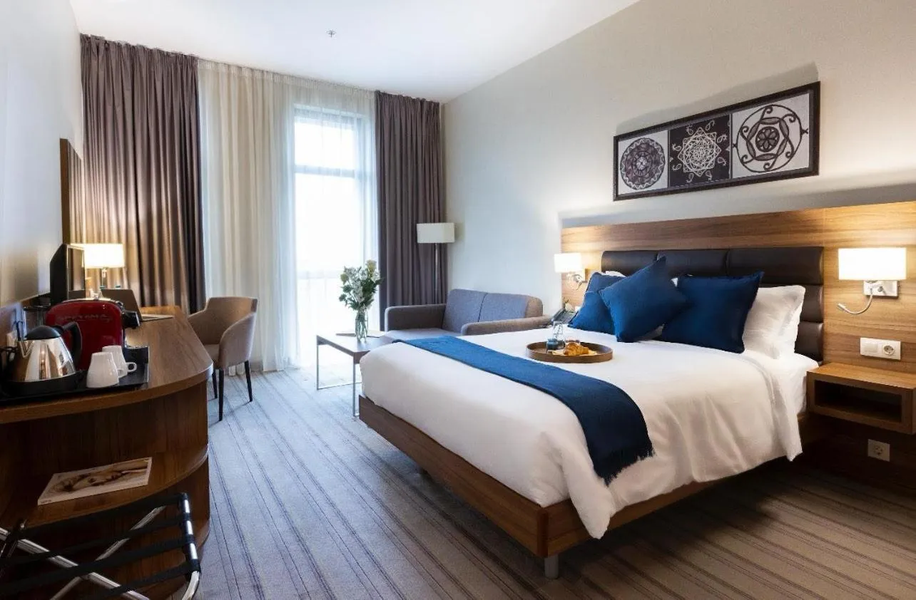 Premier Deluxe Queen Room with Complimentary Water, Free WiFi, Free Tea and Coffee Equipment in Premier Sofia Airport Hotel