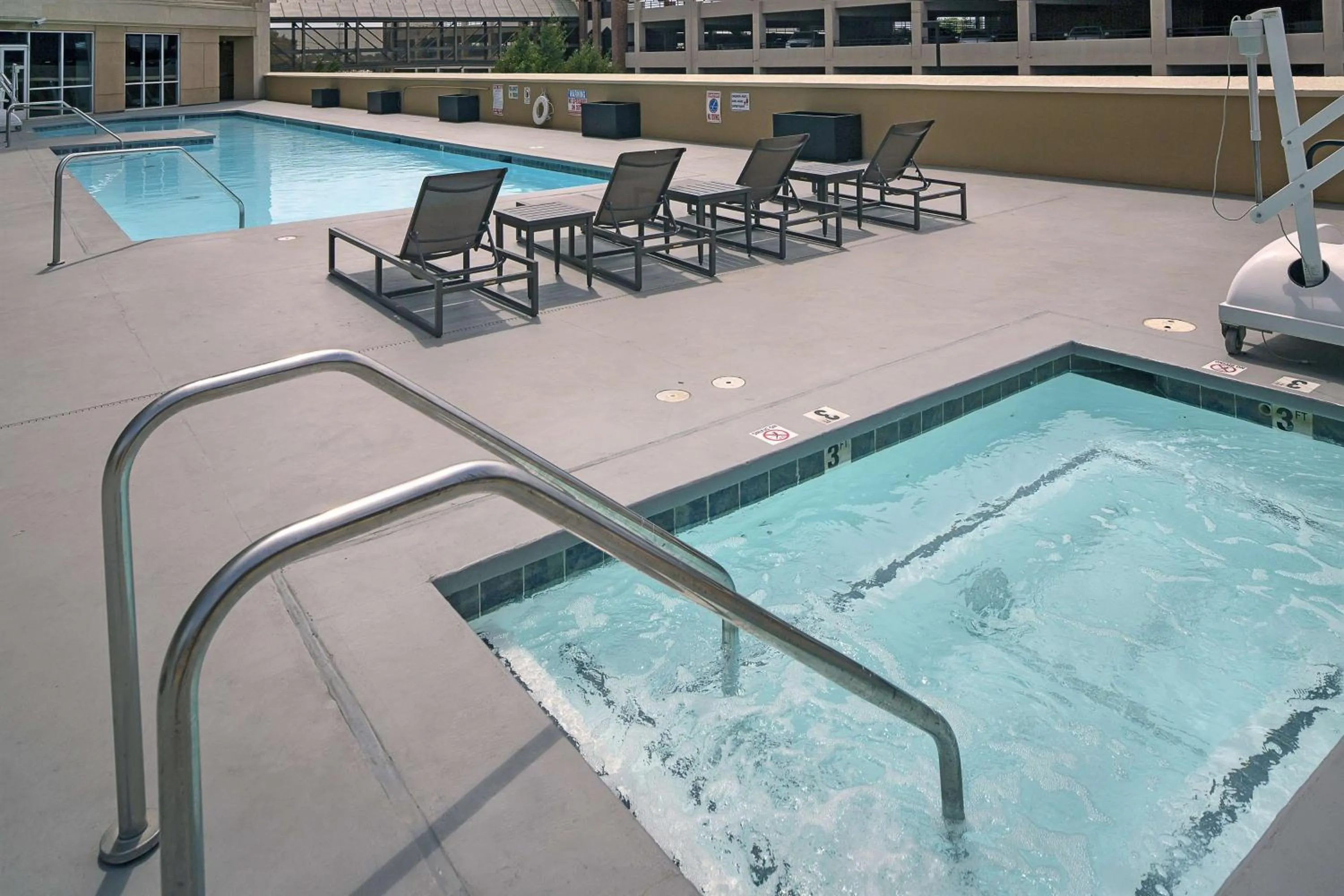 Pool view in DoubleTree by Hilton Modesto