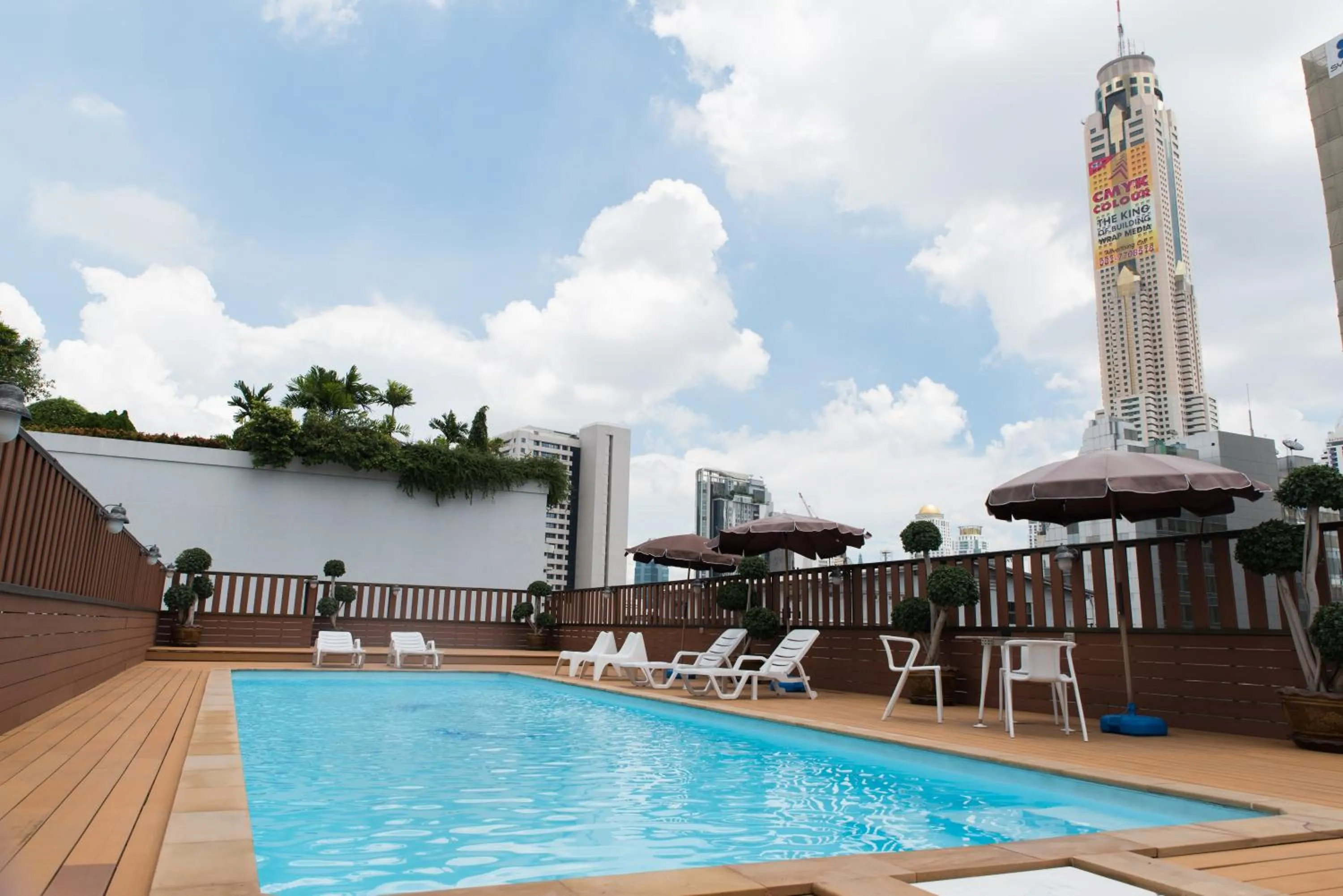 Pool view in True Siam Rangnam Hotel