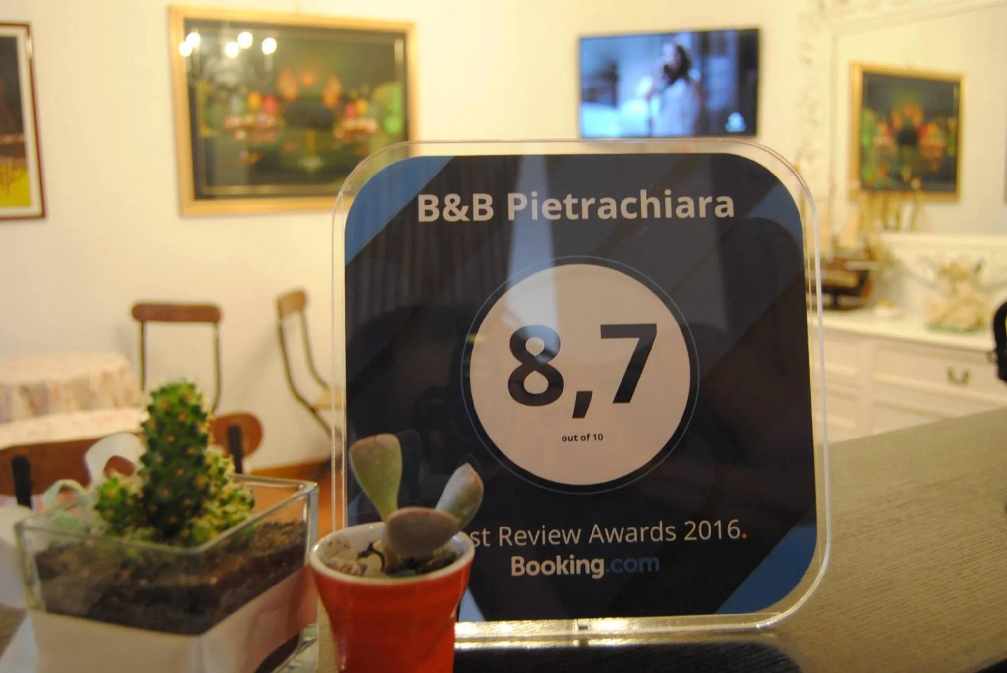 Certificate/Award in B&B Villa Pietrachiara