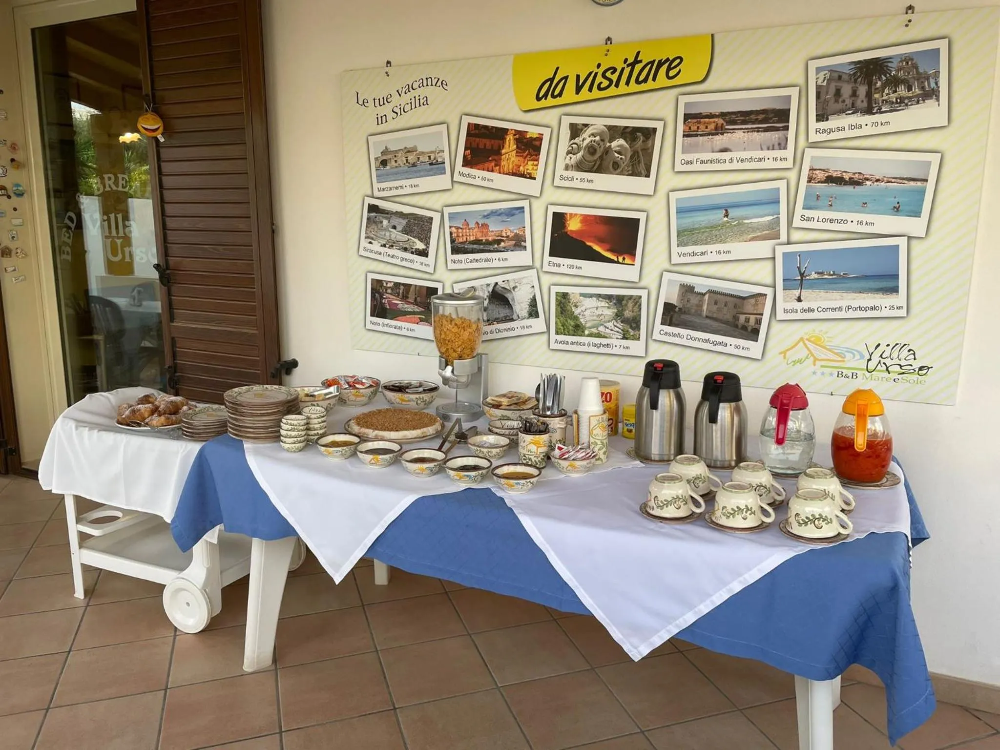 Breakfast in Mare e Sole Villa Urso