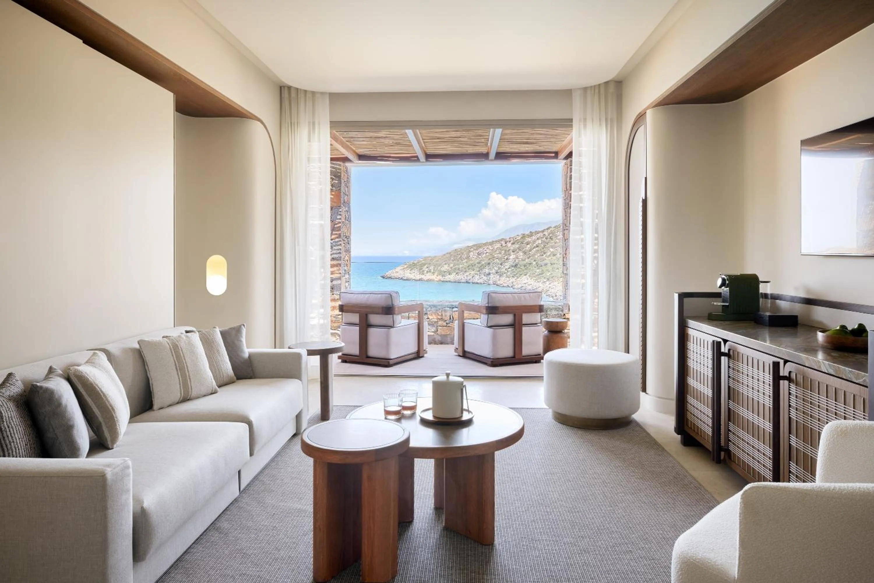 Seating area in Daios Cove