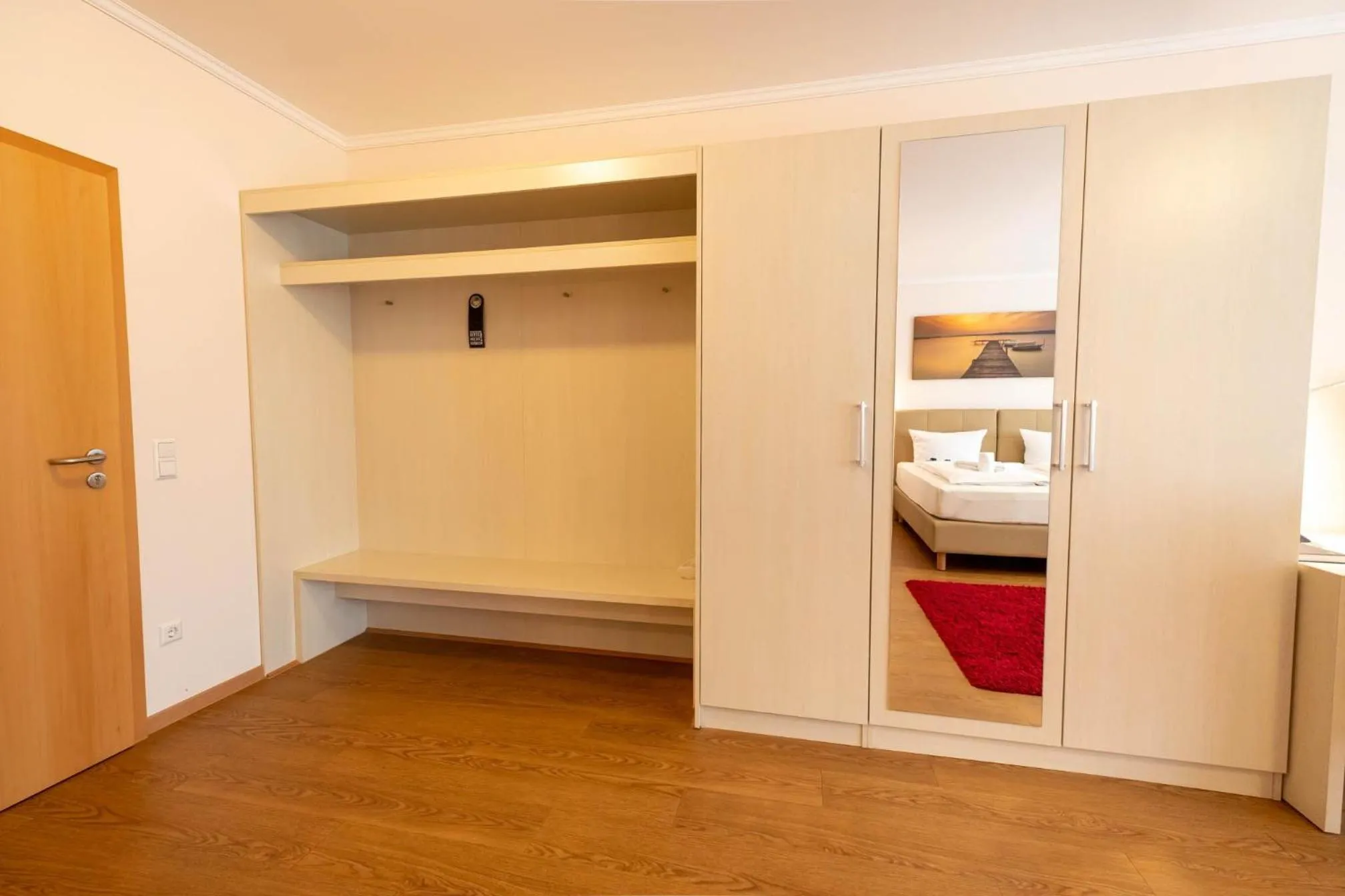 wardrobe, Bed in Kraichgauhotel