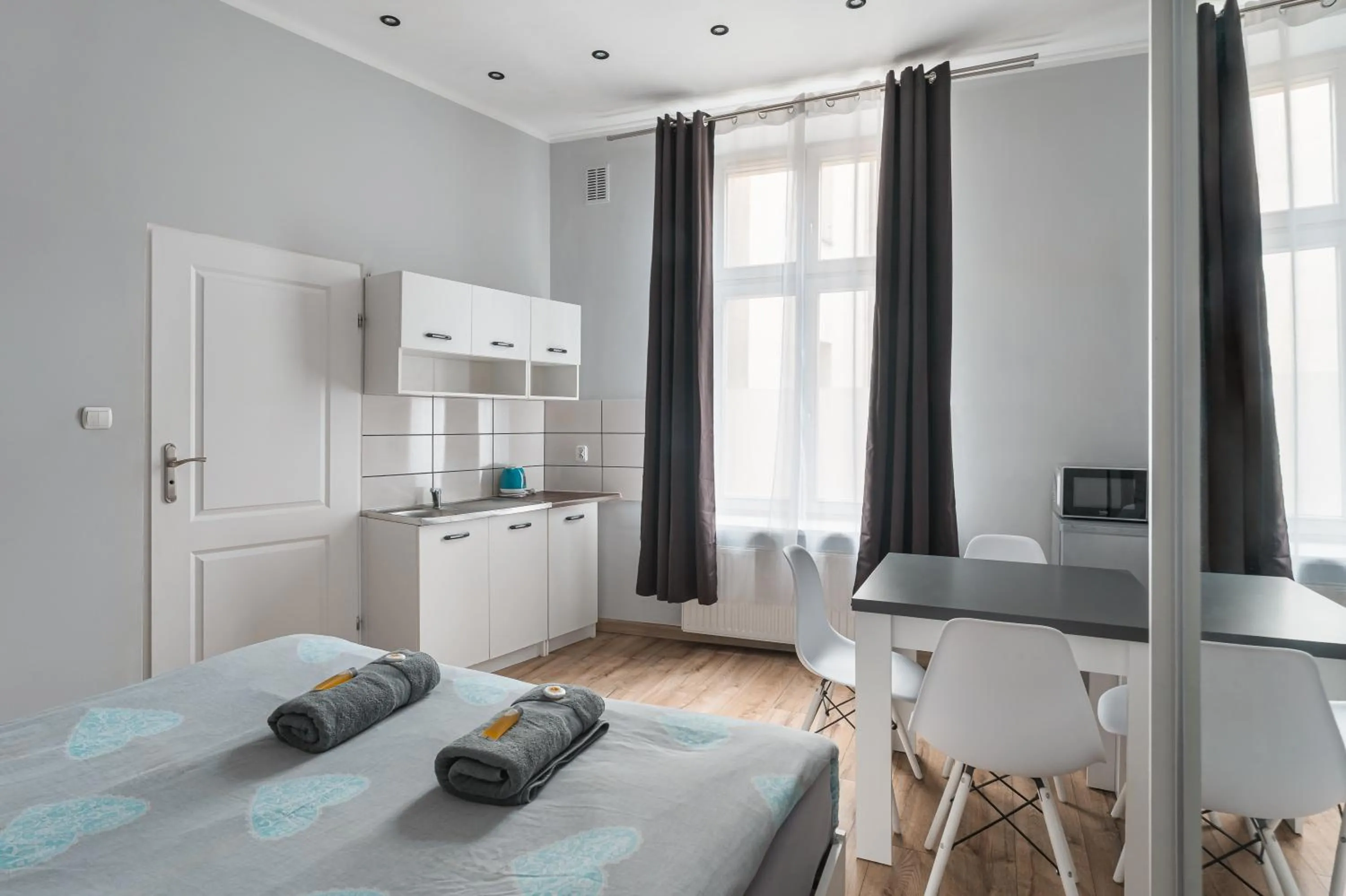 Bed in 70s Guest room