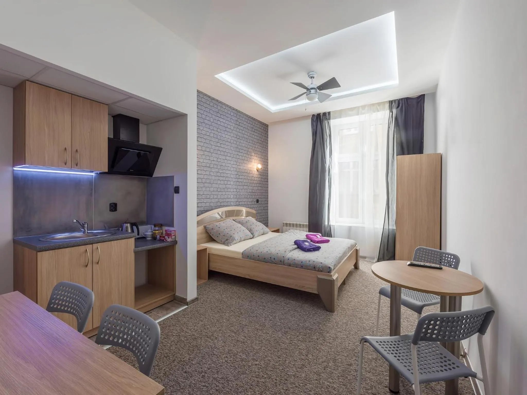 Bed in 70s Guest room