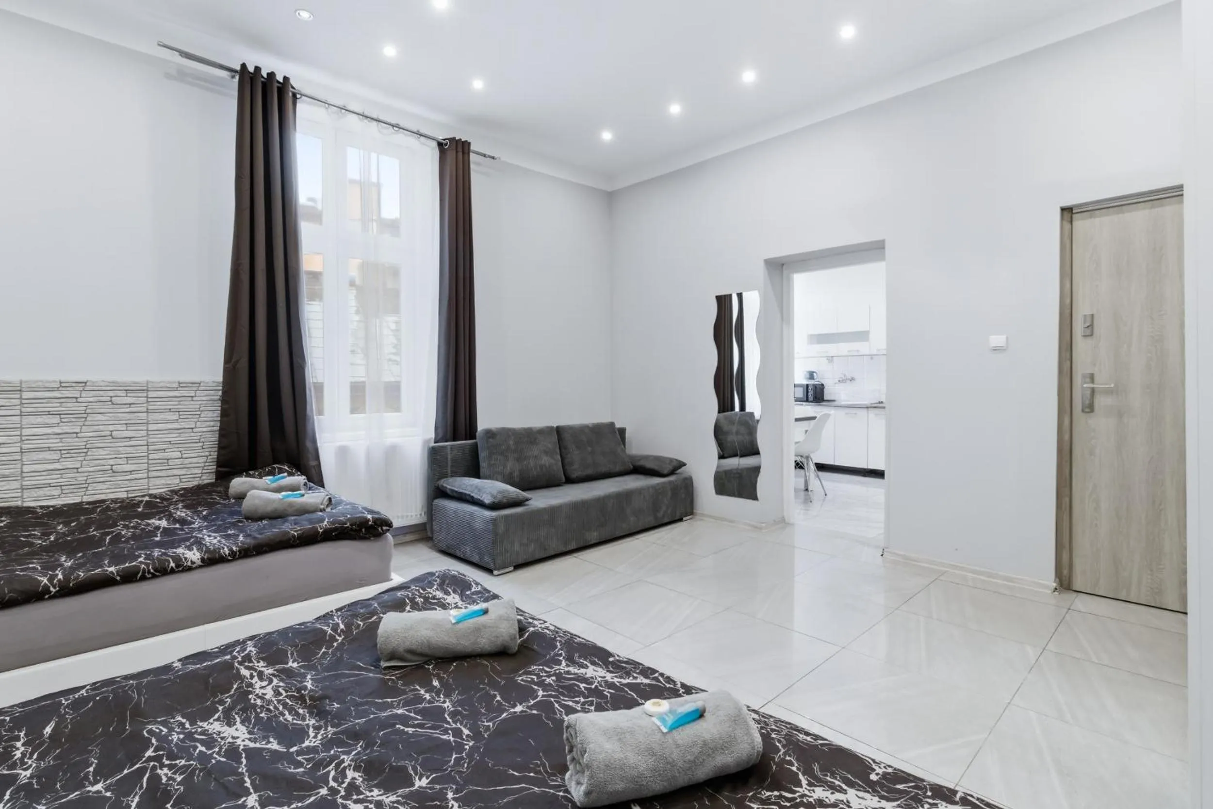 Bed in 70s Guest room