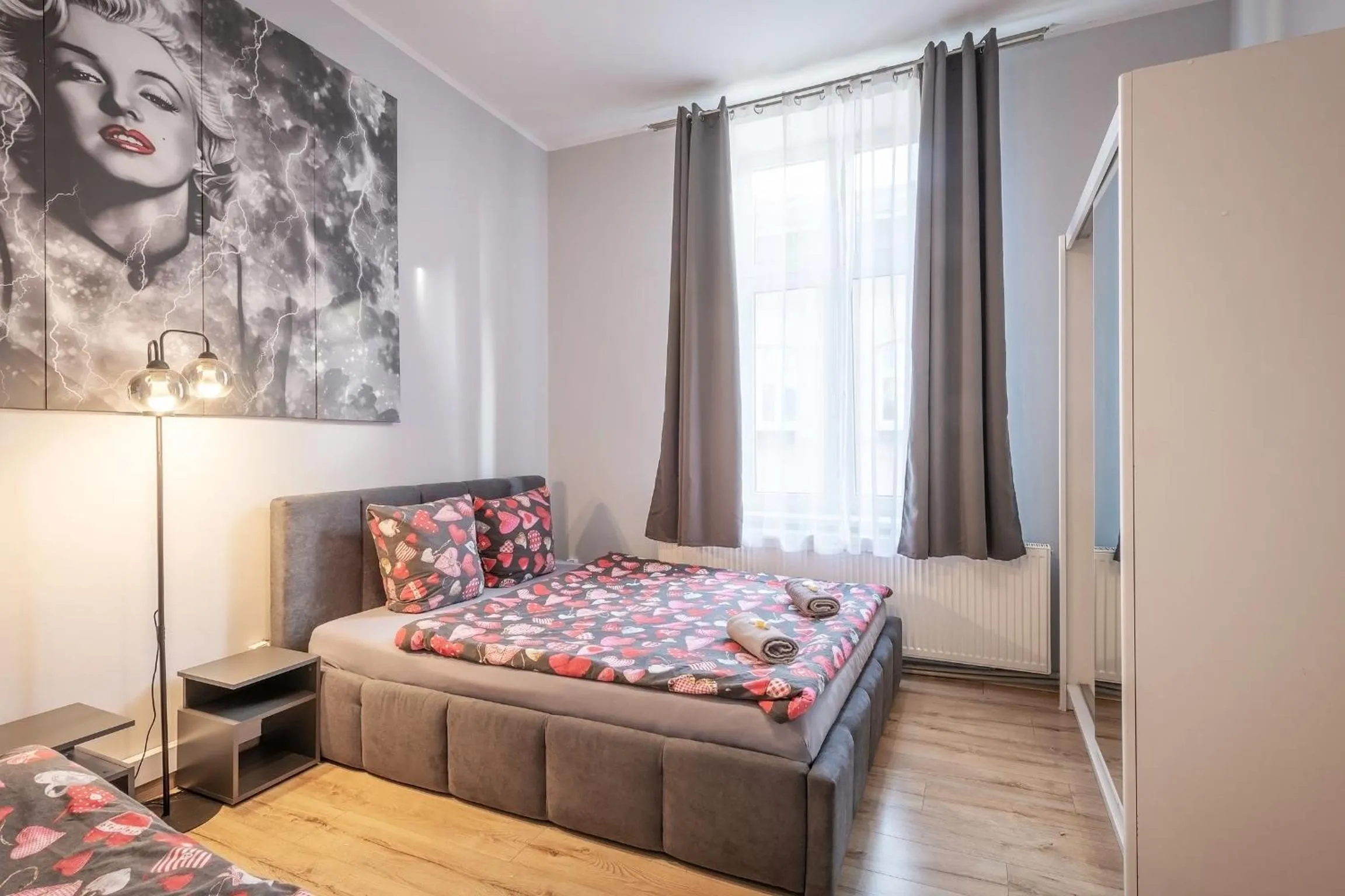 Bed in 70s Guest room