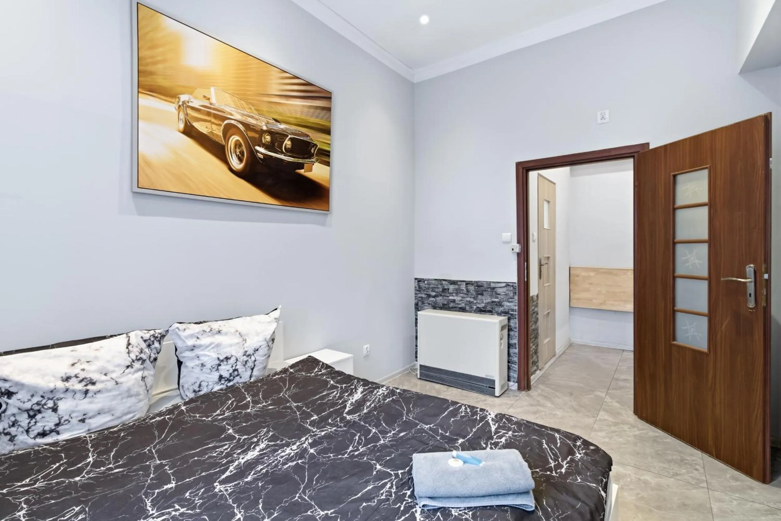 Bed in 70s Guest room