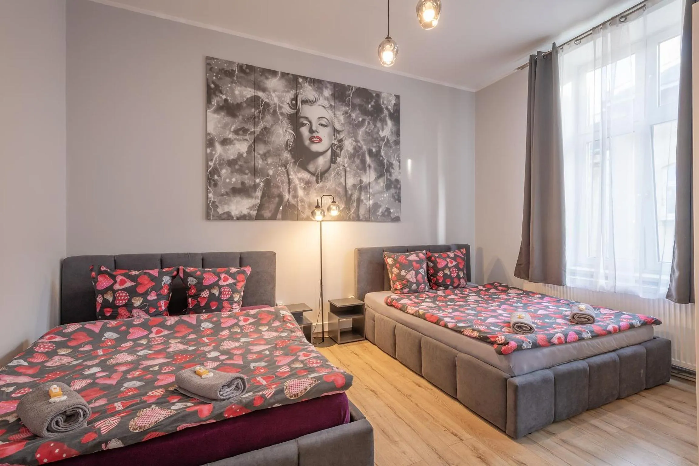 Bed in 70s Guest room