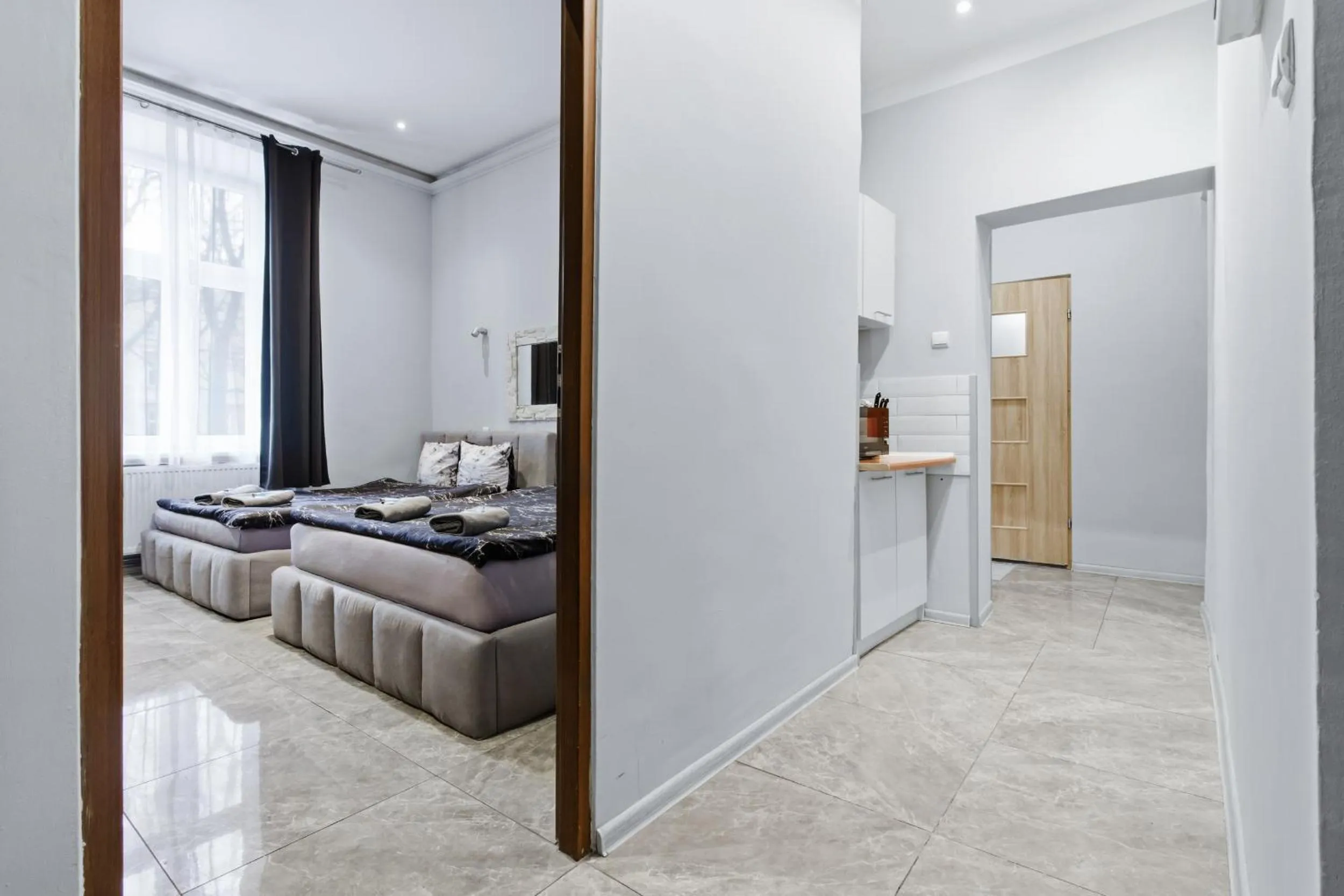 Bed in 70s Guest room