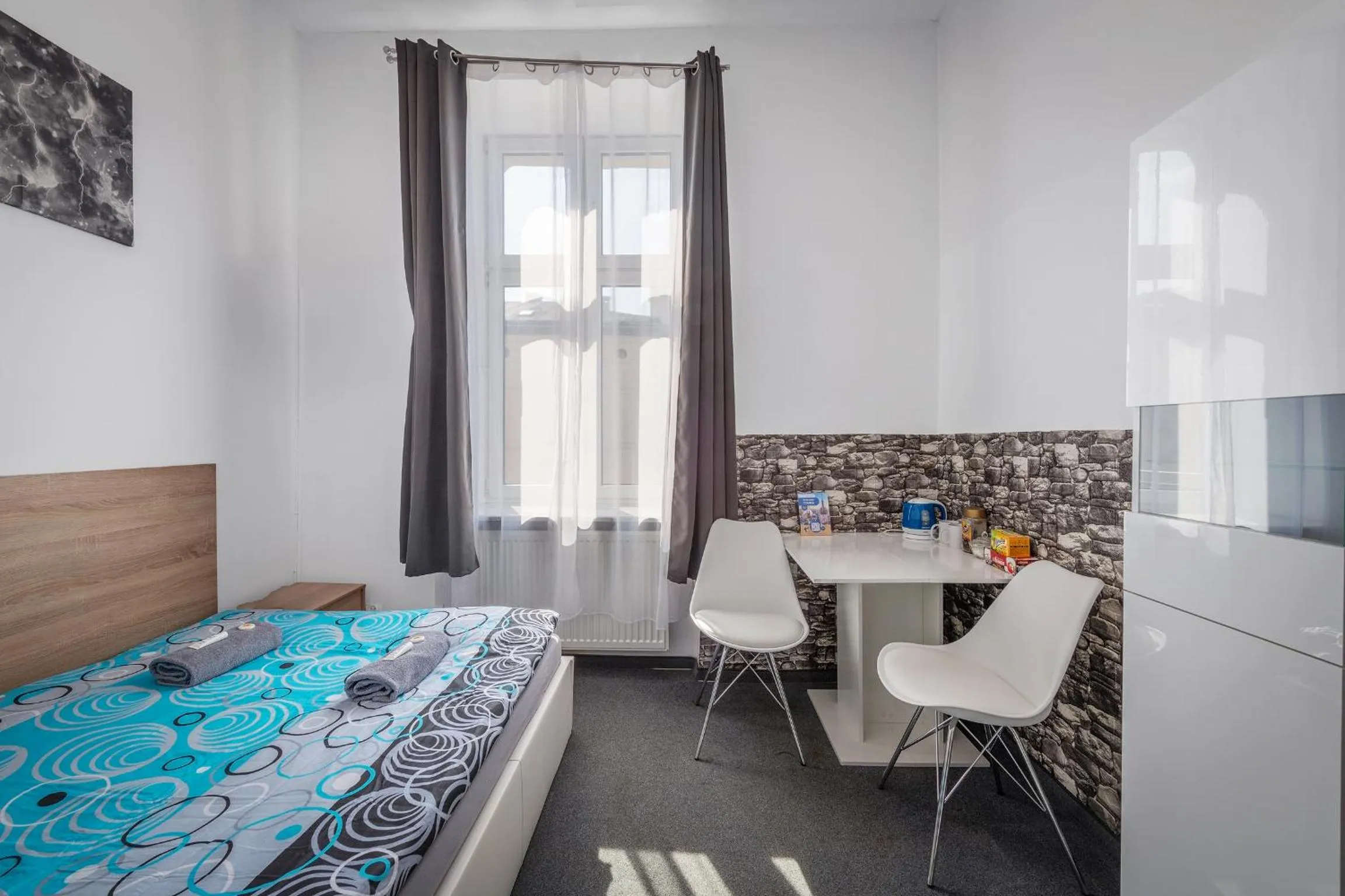 Bed in 70s Guest room