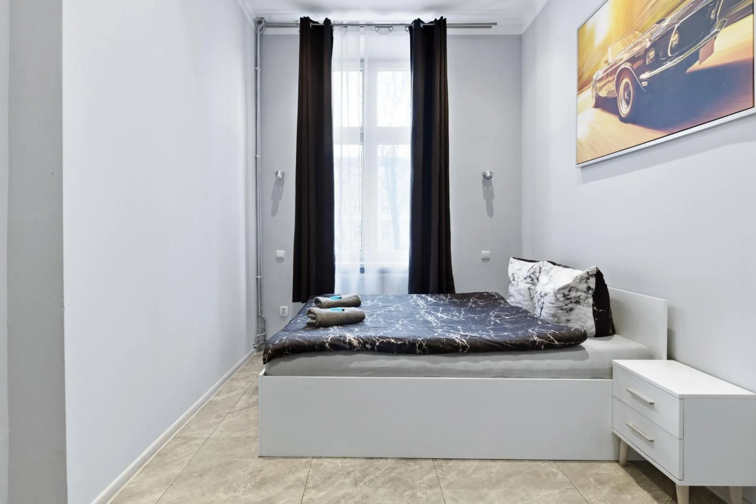 Bed in 70s Guest room