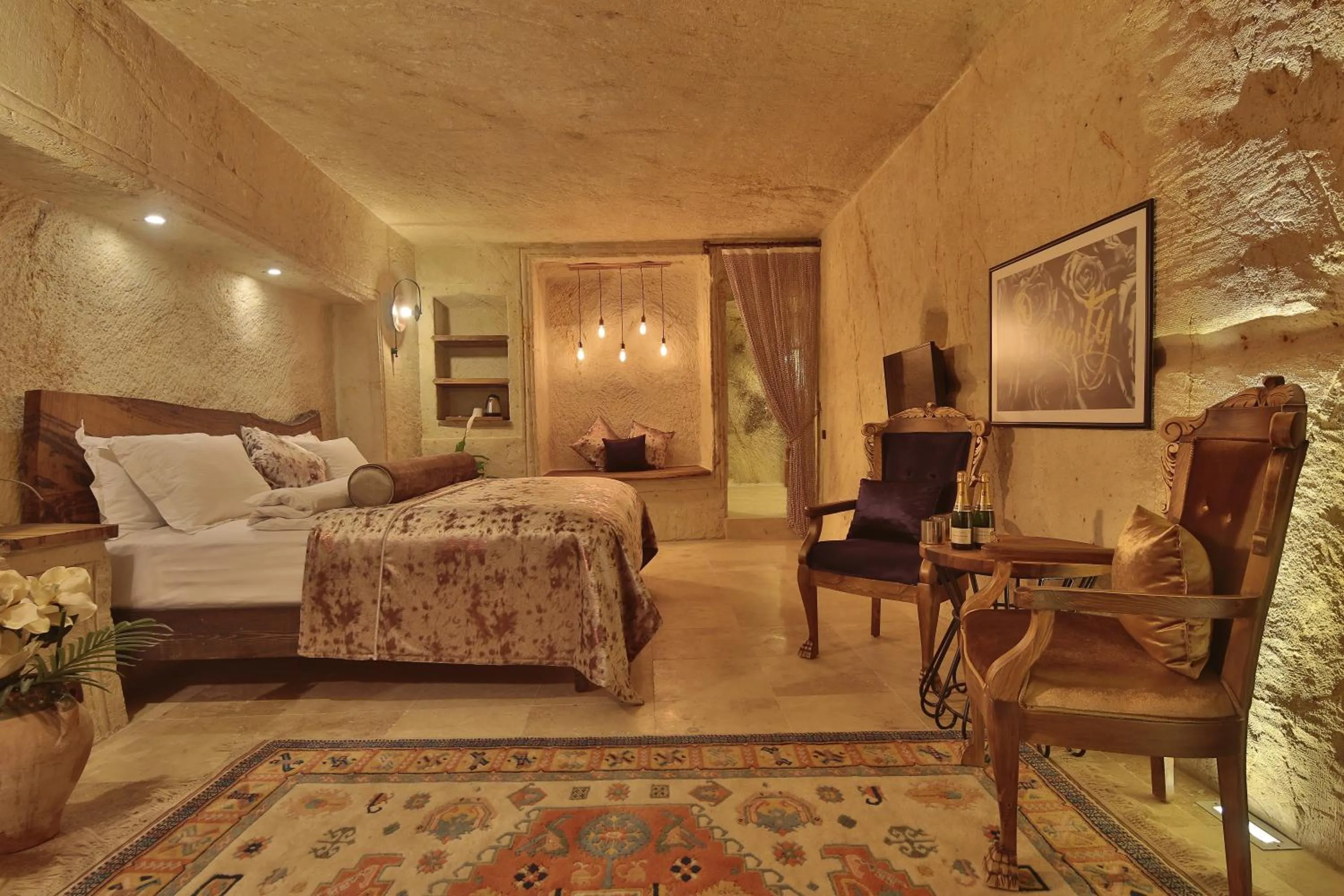 Bed in Asuwari Suites Cappadocia