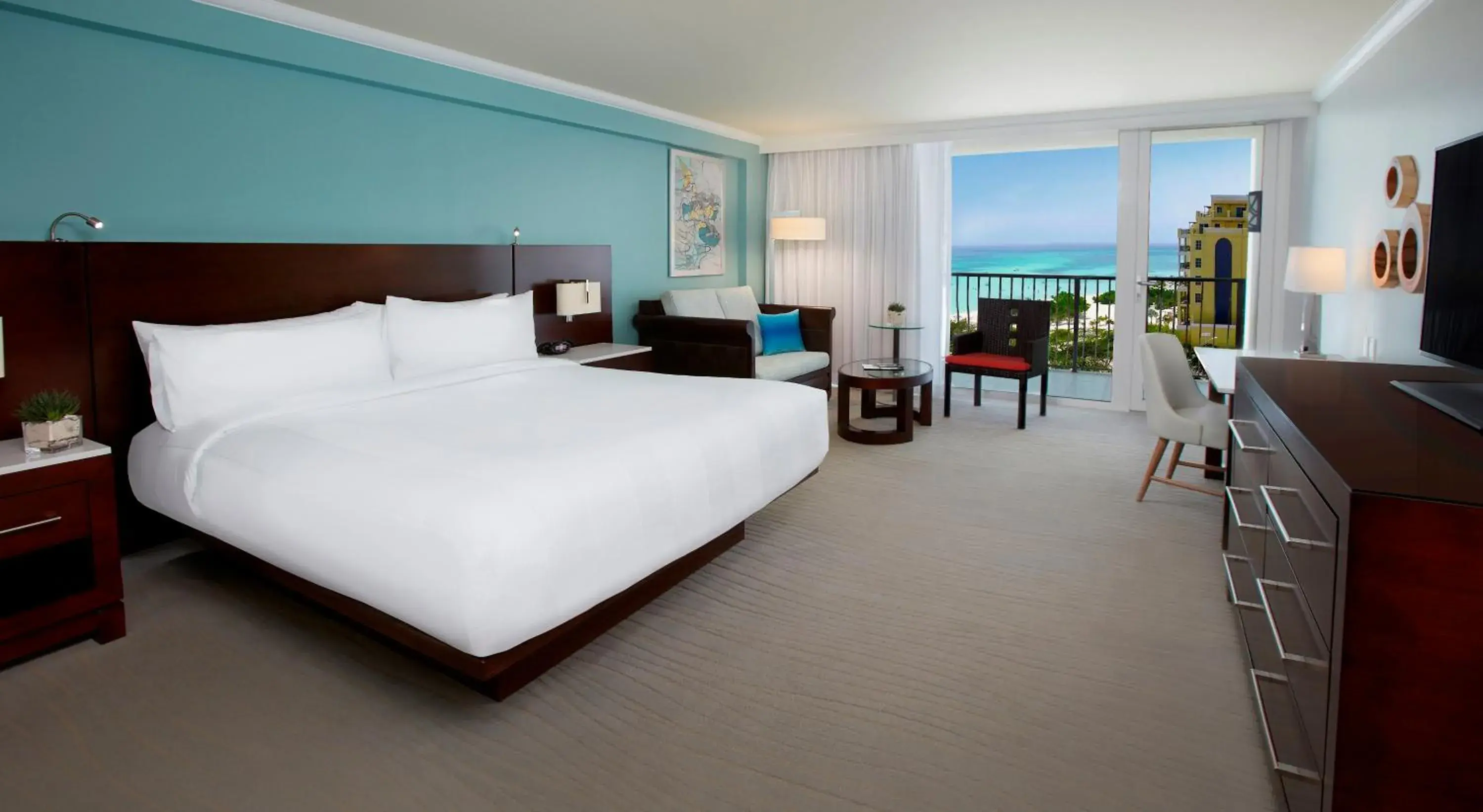 Partial Ocean View Room, King Bed in Aruba Marriott Resort & Stellaris Casino Partial Ocean View Room, King Bed in Aruba Marriott Resort & Stellaris Casino