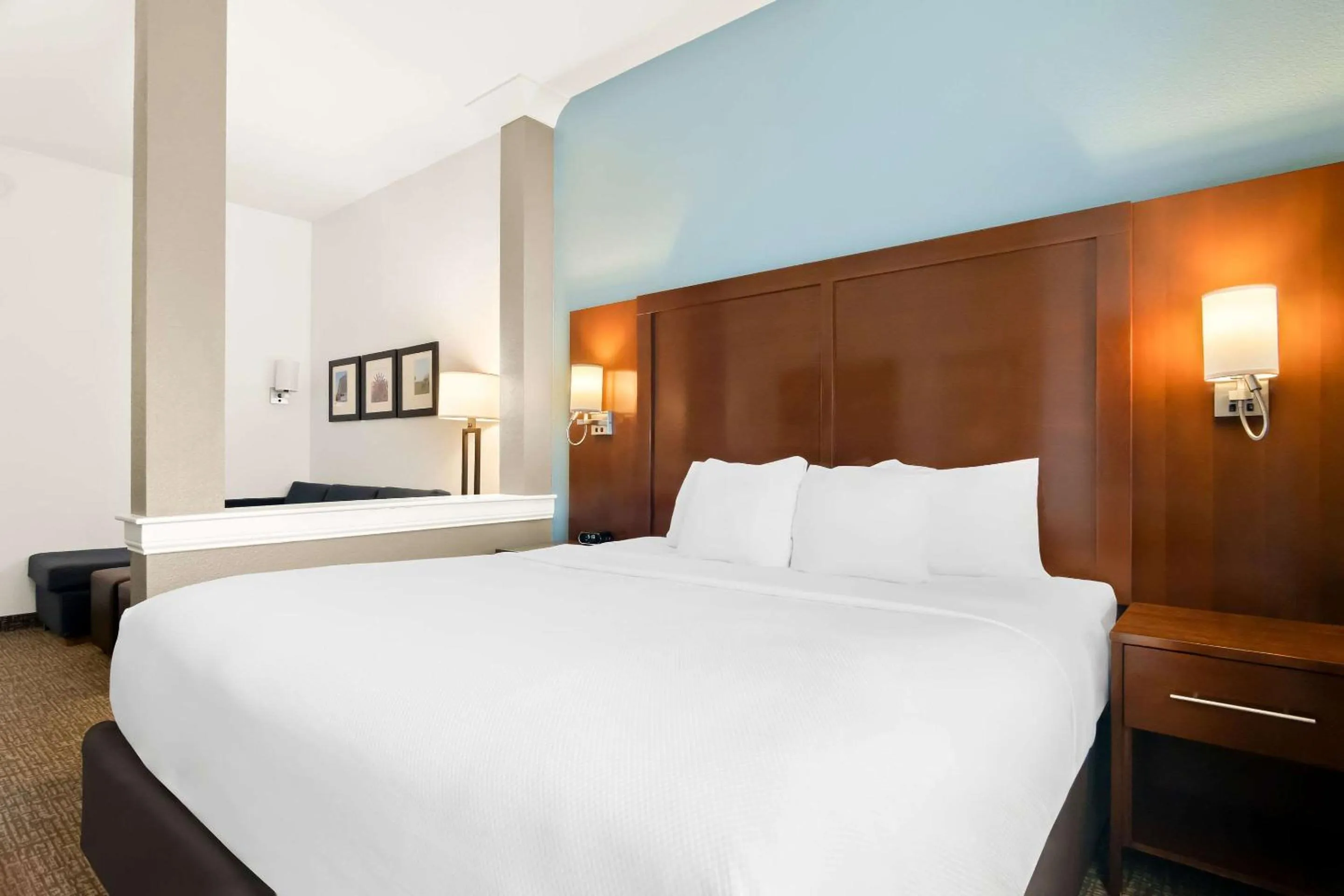 Bedroom, Bed in Comfort Suites Rensselaer near Fair Oaks