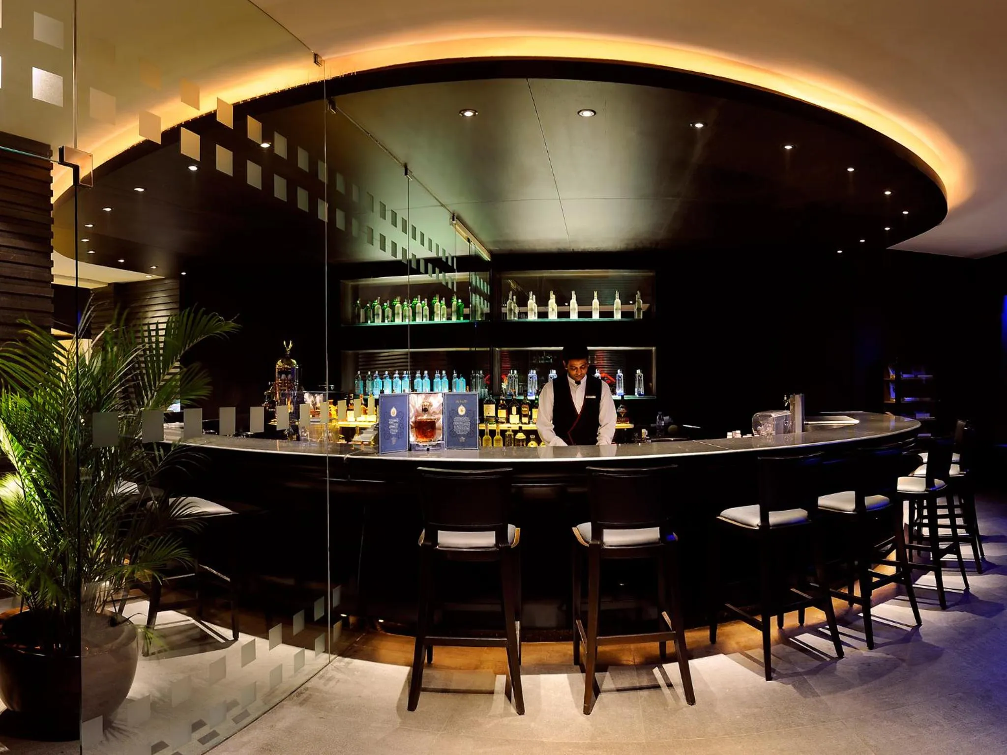 Lounge or bar in The Lalit Ashok
