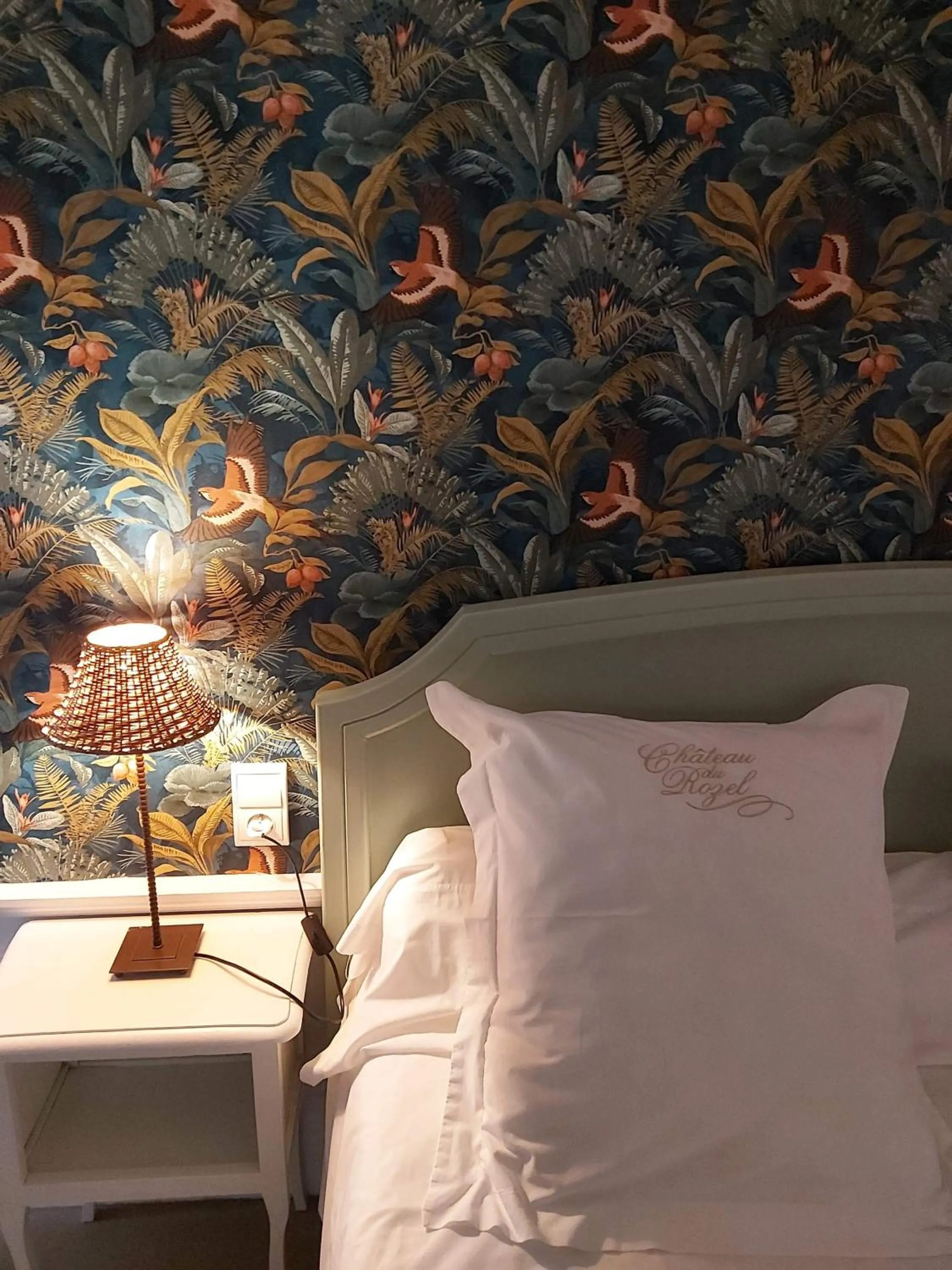 Decorative detail, Bed in Les Chambres du Château du Rozel